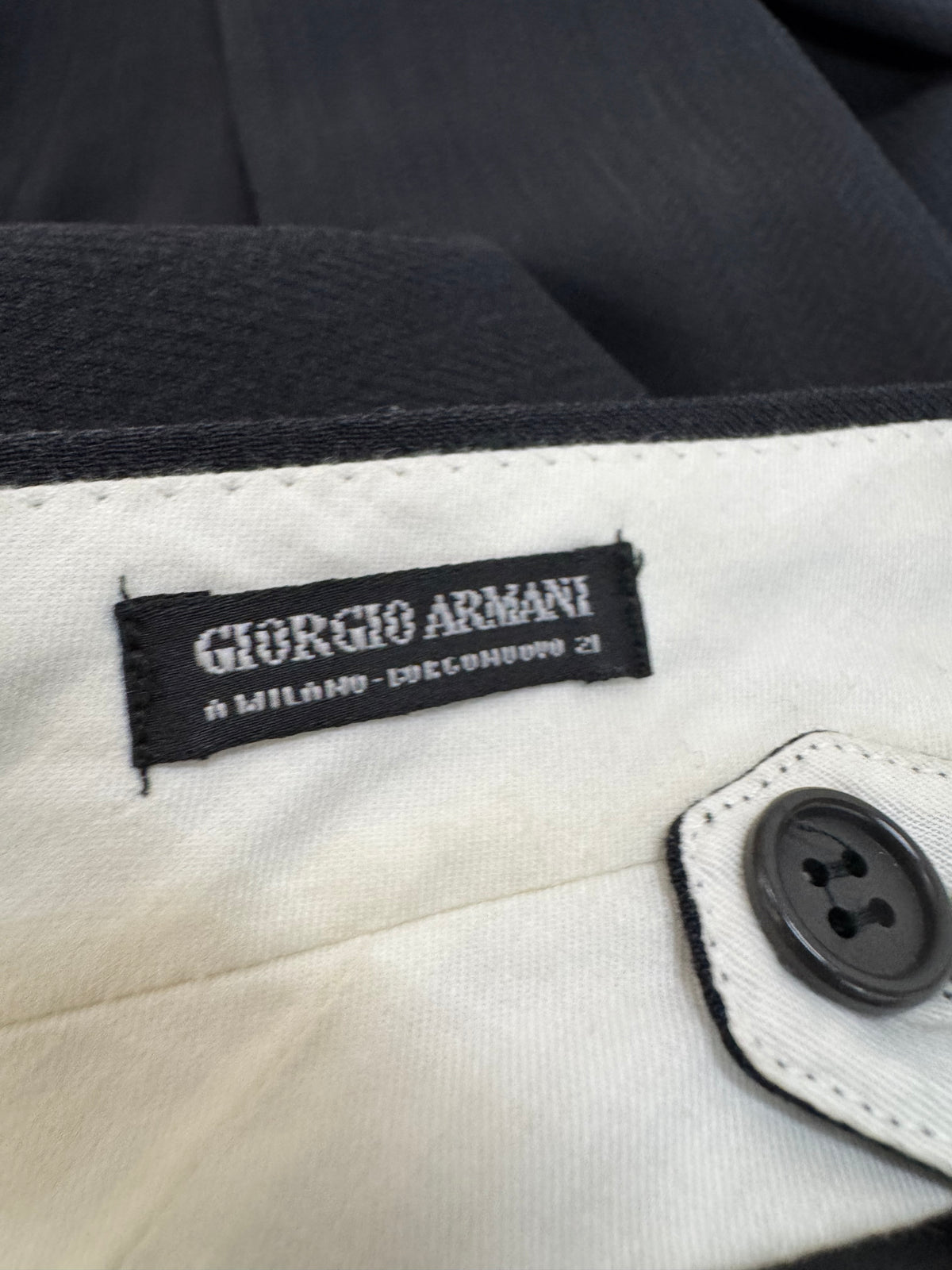 Vintage 80s Giorgio Armani Black Wide Leg Slacks - AU8/10