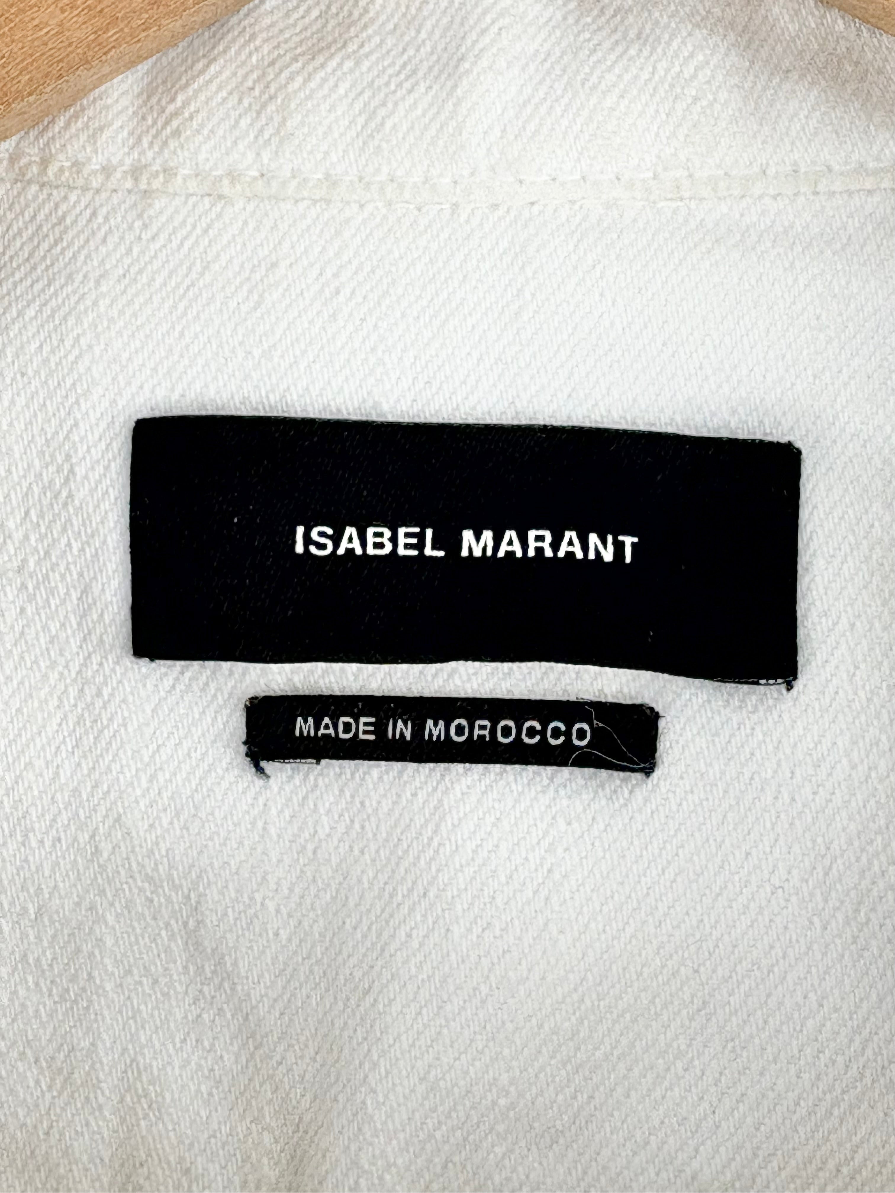 Isabel Marant White 'Rena' Broderie Denim Jacket - AU12