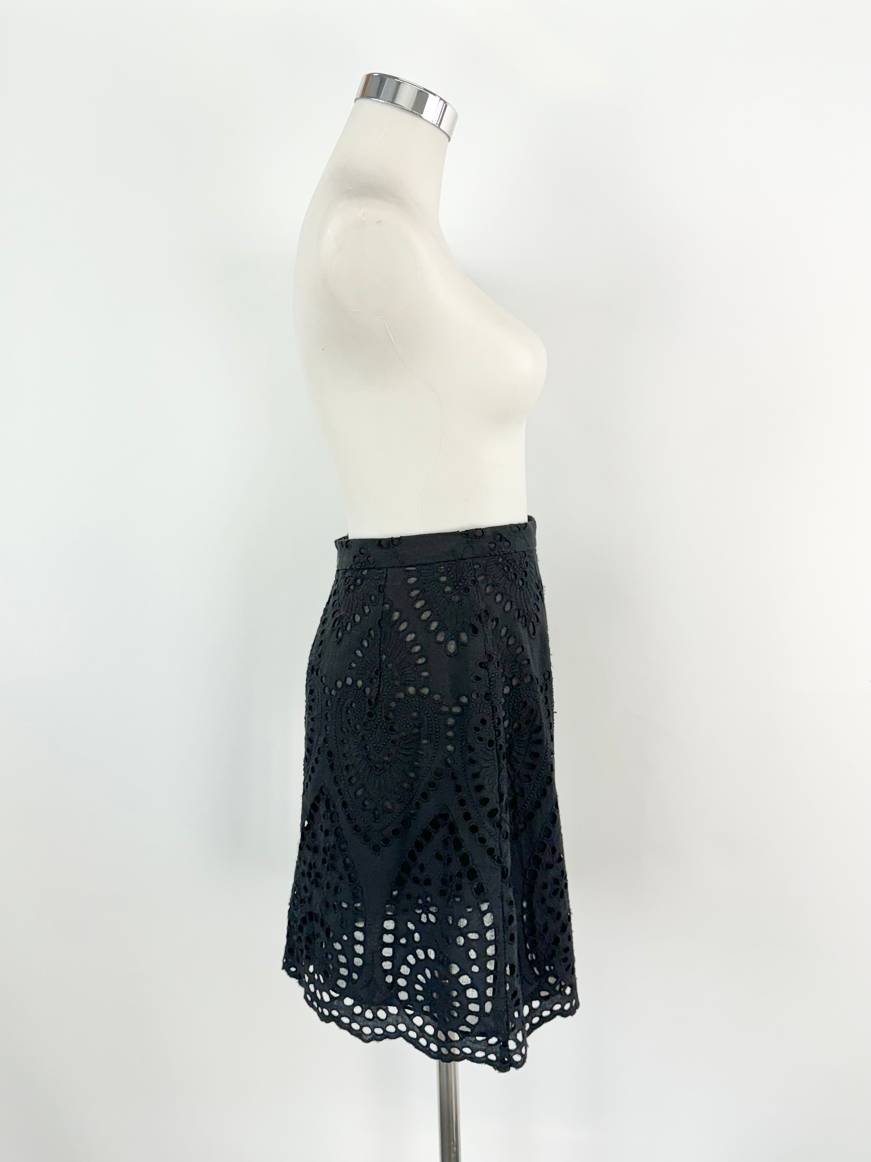 Zimmermann Black Epoque Broderie Mini Skirt NWT - AU4/6