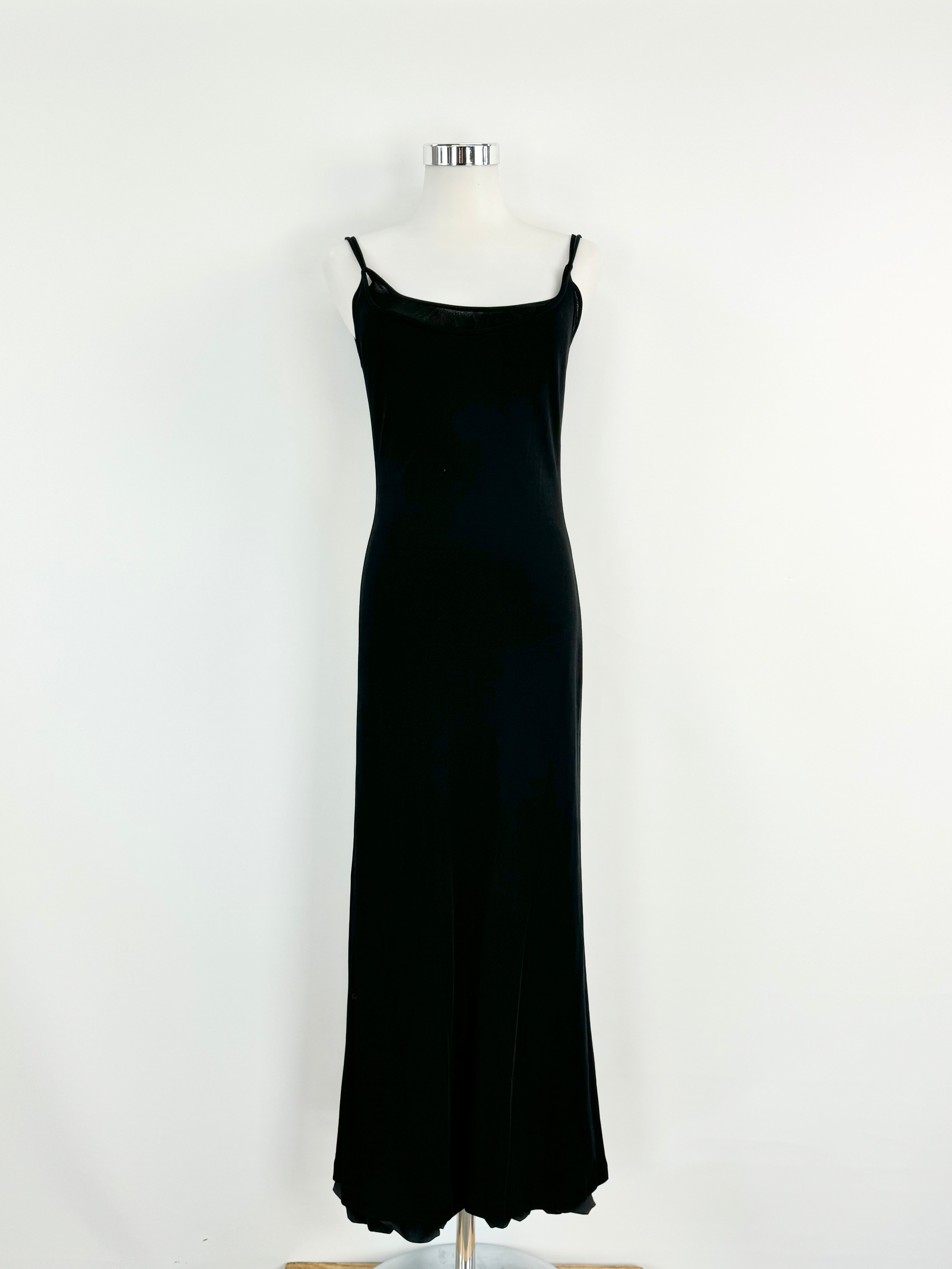 Vintage Kenzo Black Stretchy Slip Dress - AU10/12