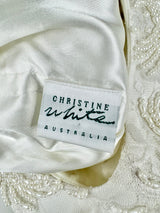 Vintage Christie White Hand Beaded Lace Dress - AU10