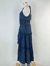 Keepsake Midnight Blue Tiered 'Mystery' Midi Dress - AU8