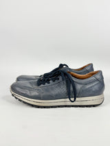 Imac Navy Blue Leather Sneakers - EU44