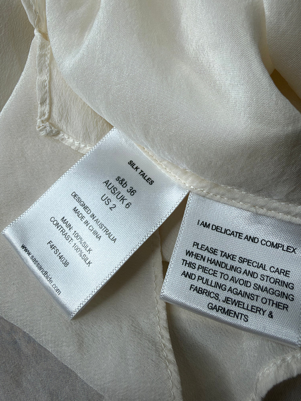 Sass & Bide Ivory 'Silk Tales' Sleevless Blouse - AU6