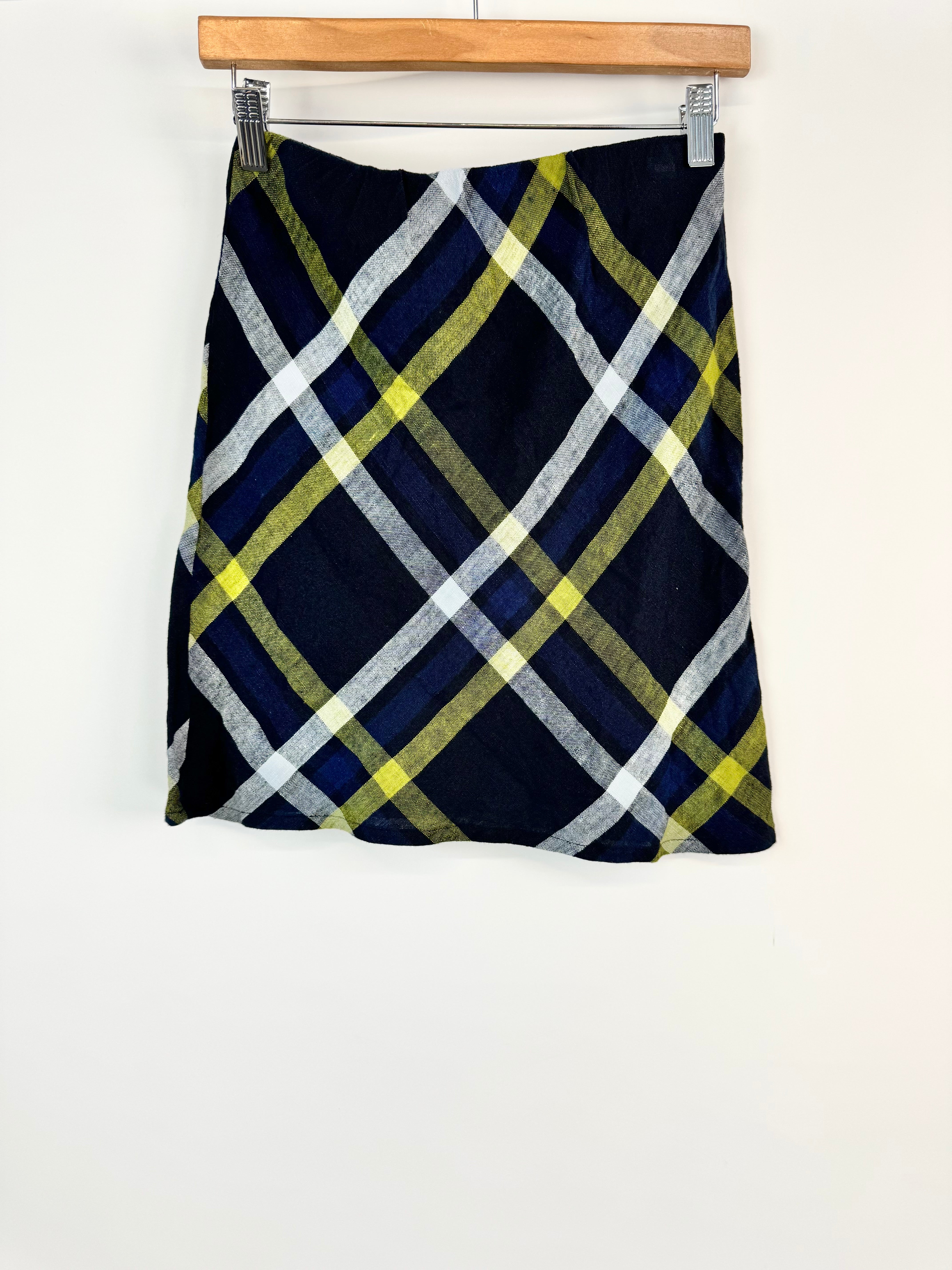 Alpha60 Black & Green Window Pane Check Mini Skirt - AU6/8