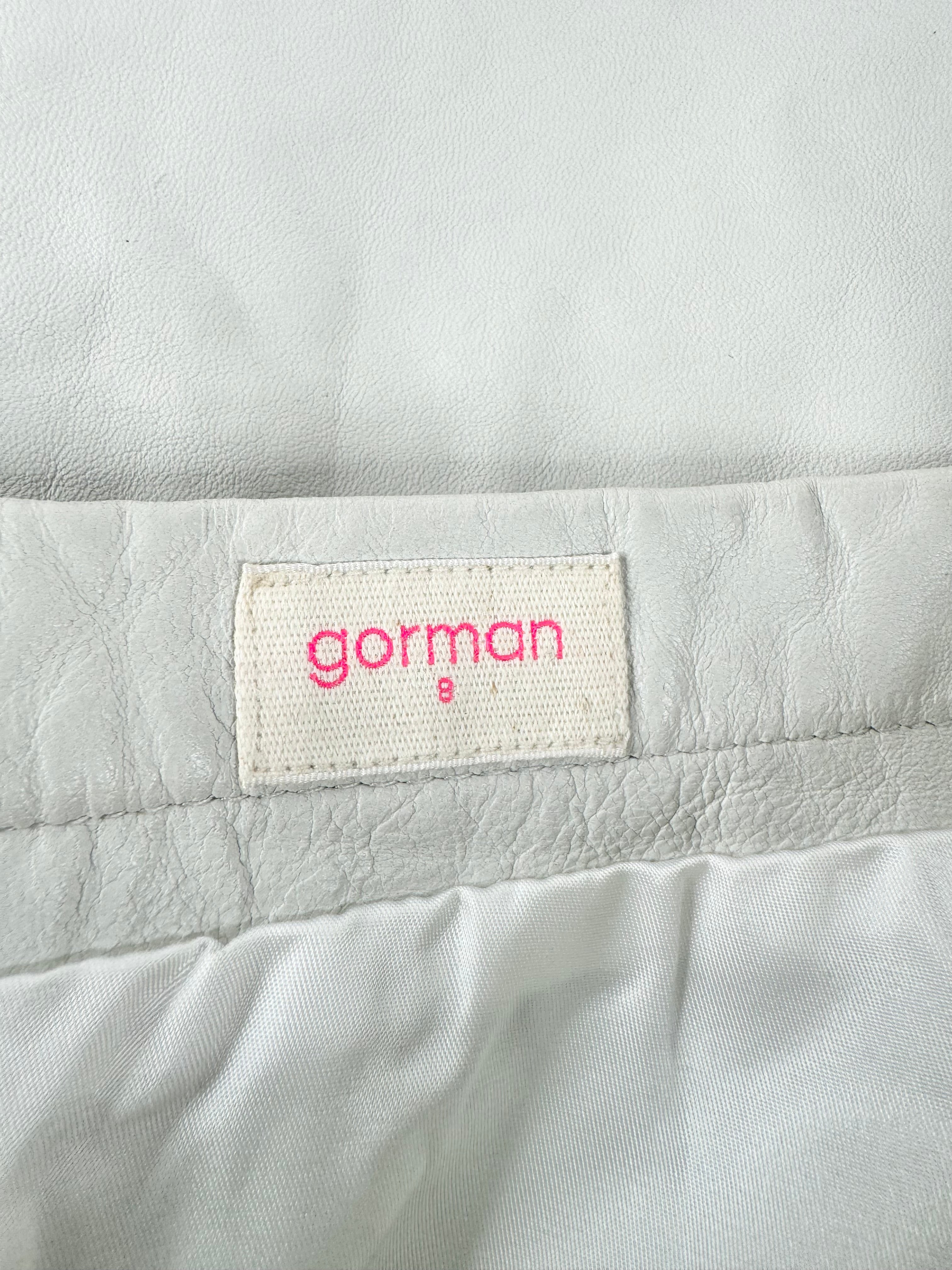 Gorman Cement Grey A-Line Leather Skirt - AU8