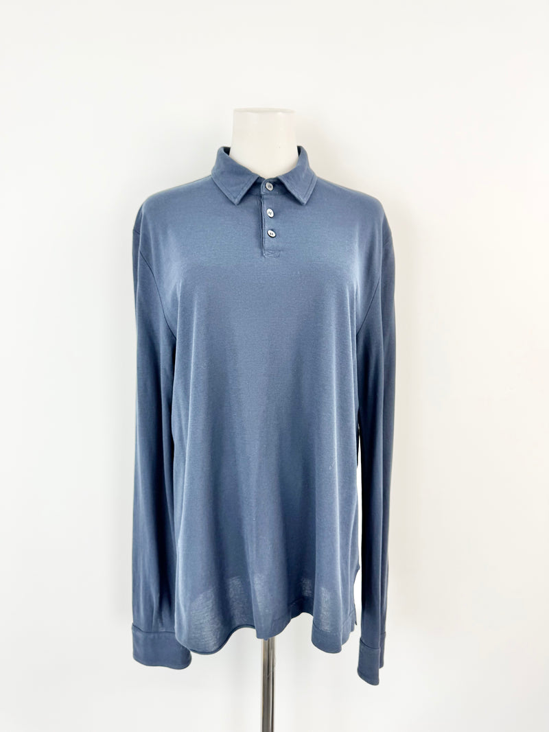 Zanone Blue Long Sleeve Top - M