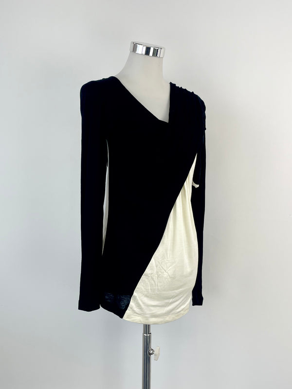 Thakoon Black & White Layered Long Sleeve Top - AU8