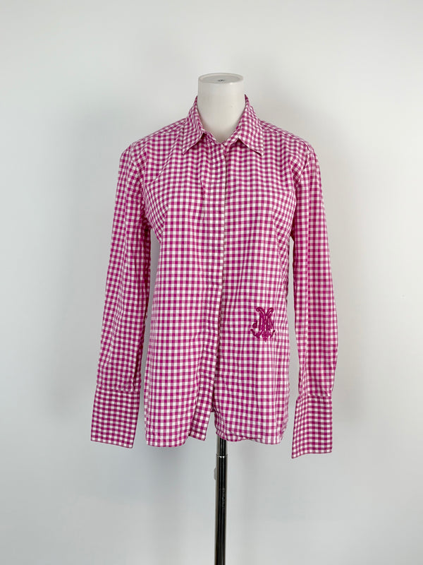 DMN Magenta Check Cotton Long Sleeve Shirt - AU8