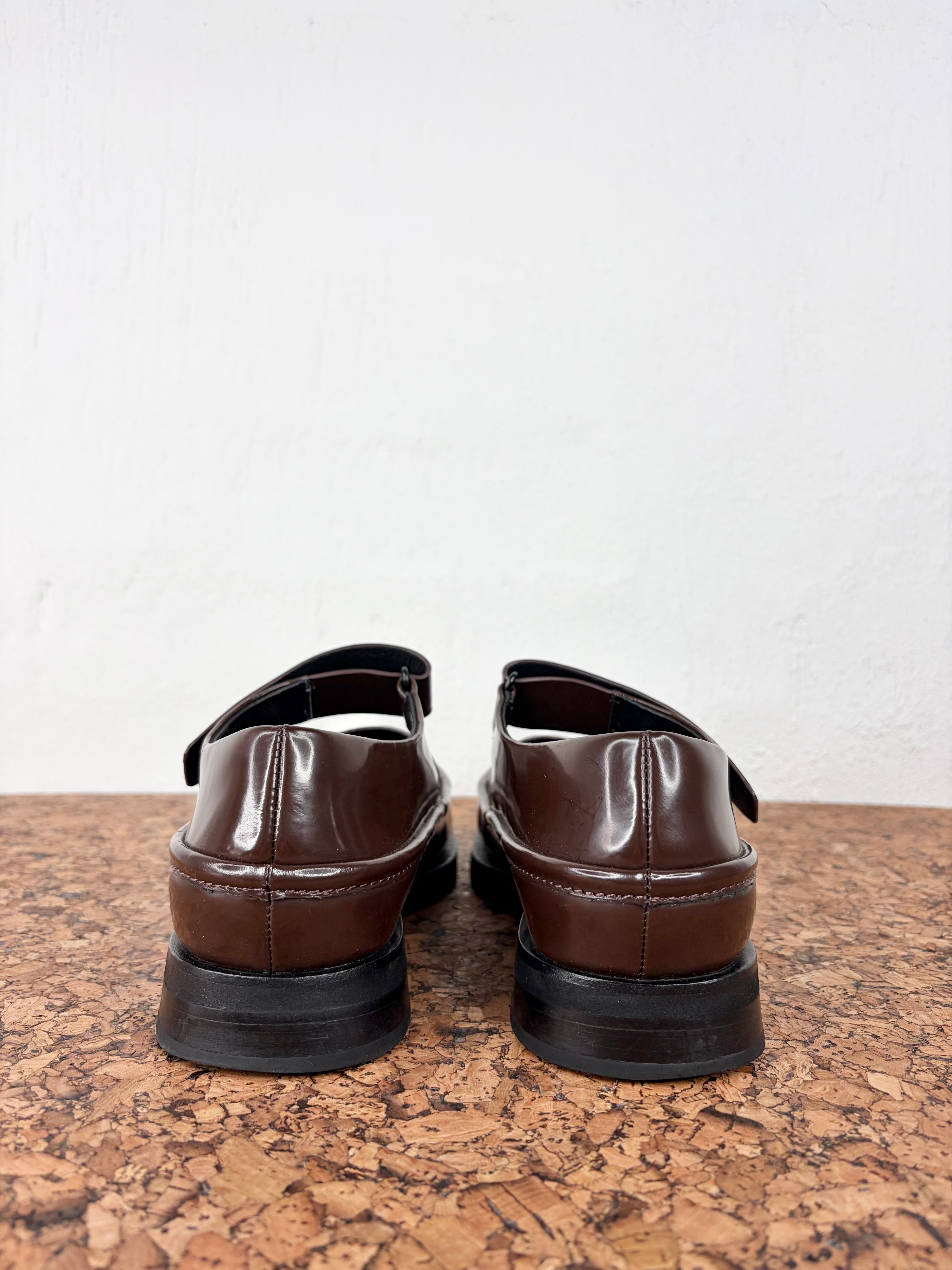 Alpha60 Brown Patent Mary Jane - EU39