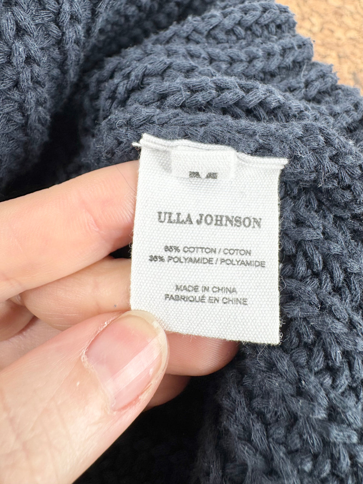 Ulla Johnson Navy Chunky Rib Knit Sweater - AU10