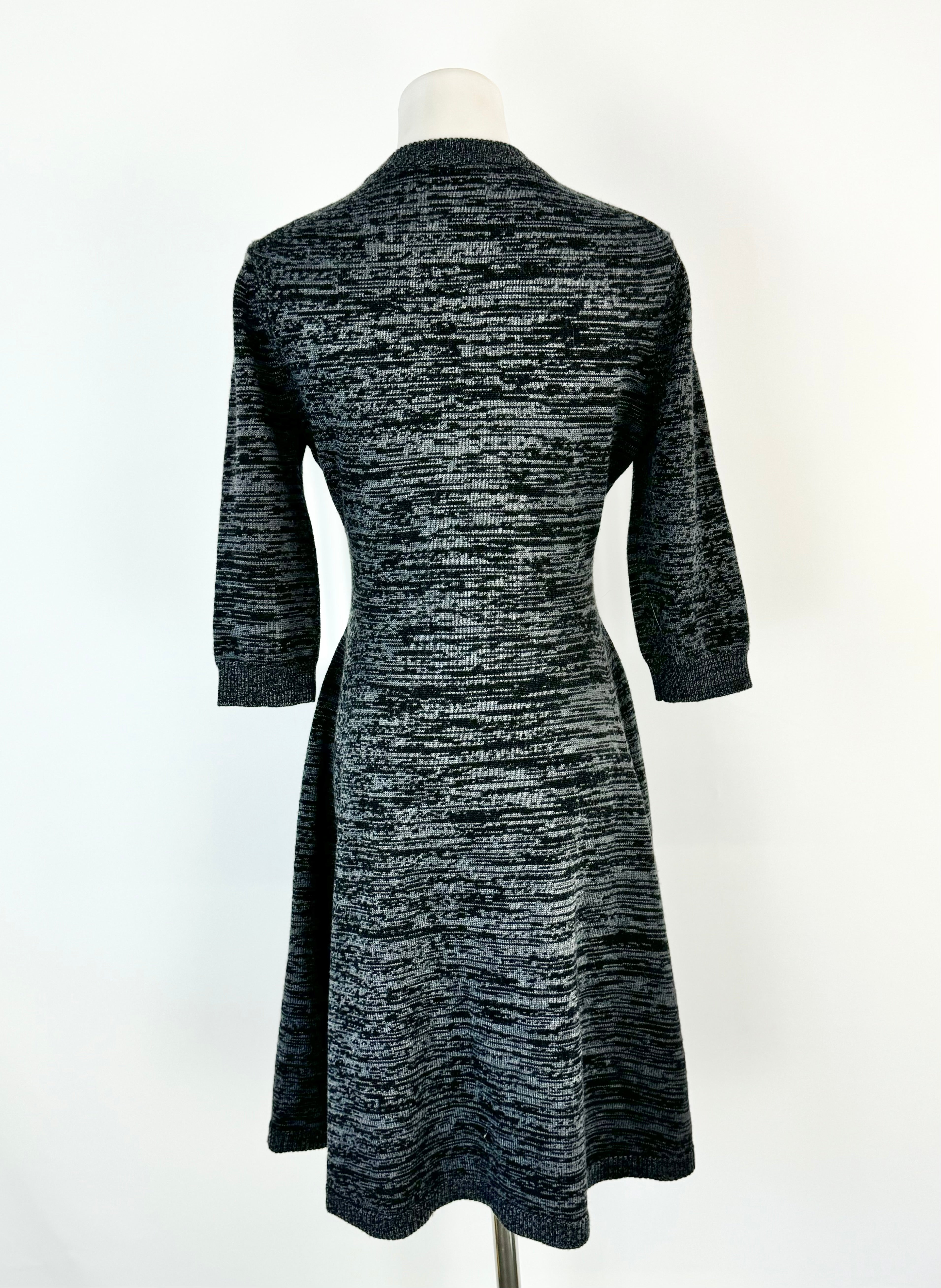 Kenzo Grey & Black Tiger Pattern Knitted Dress - AU10