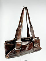 Kenneth Cole Rich Brown Leather Shoulder Bag