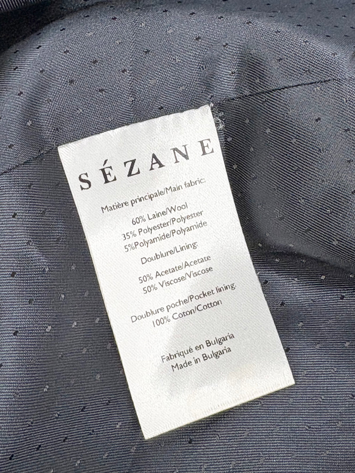 Sézane Navy Tartan 'Christie' Double-Breasted Blazer - AU8