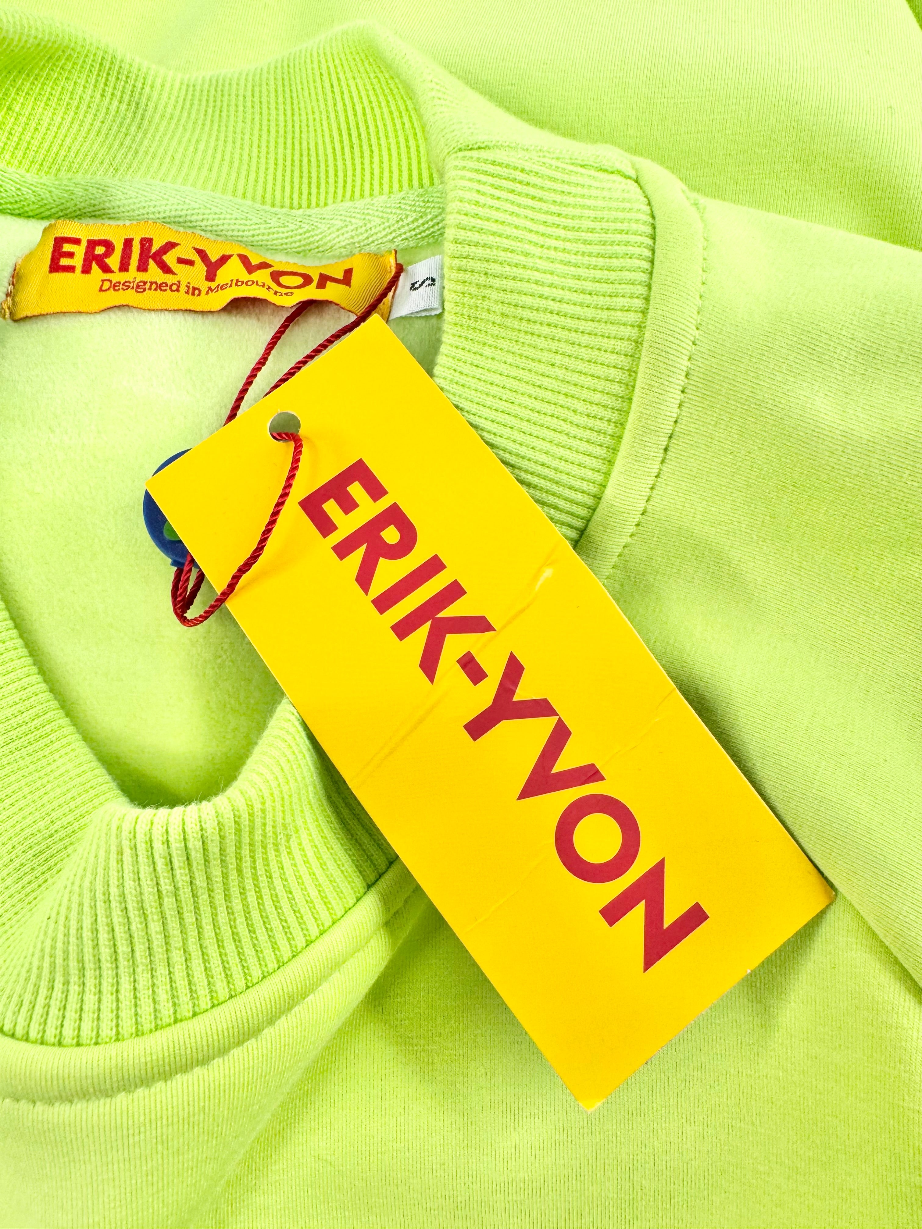 Erik-Yvon 'Flowe Power' Lime Green Sweater - AU8/10