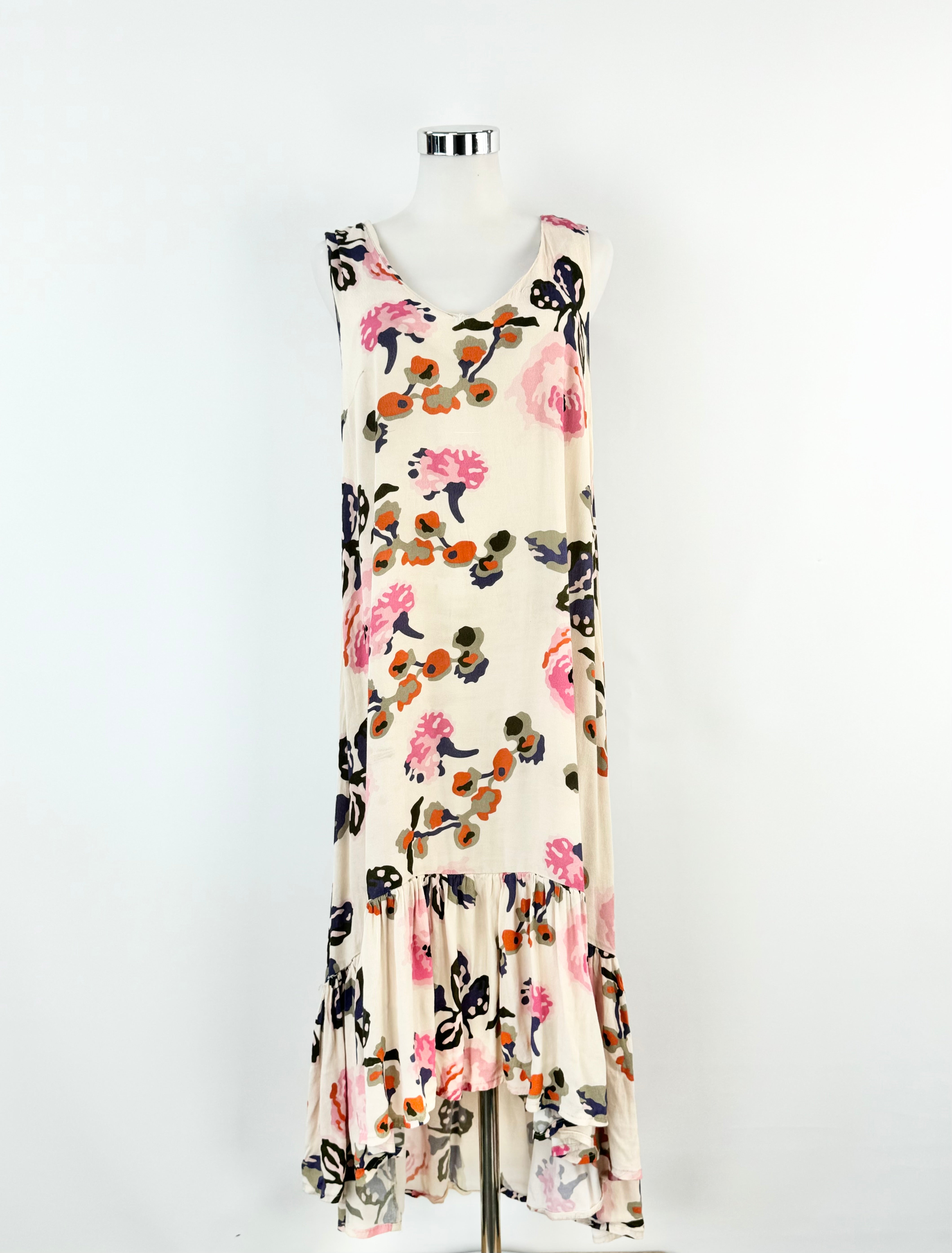 Obus Cream Floral V-Neck Dress  - AU10