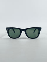 Ray Ban Matte Black Folding Wayfarer Sunglasses