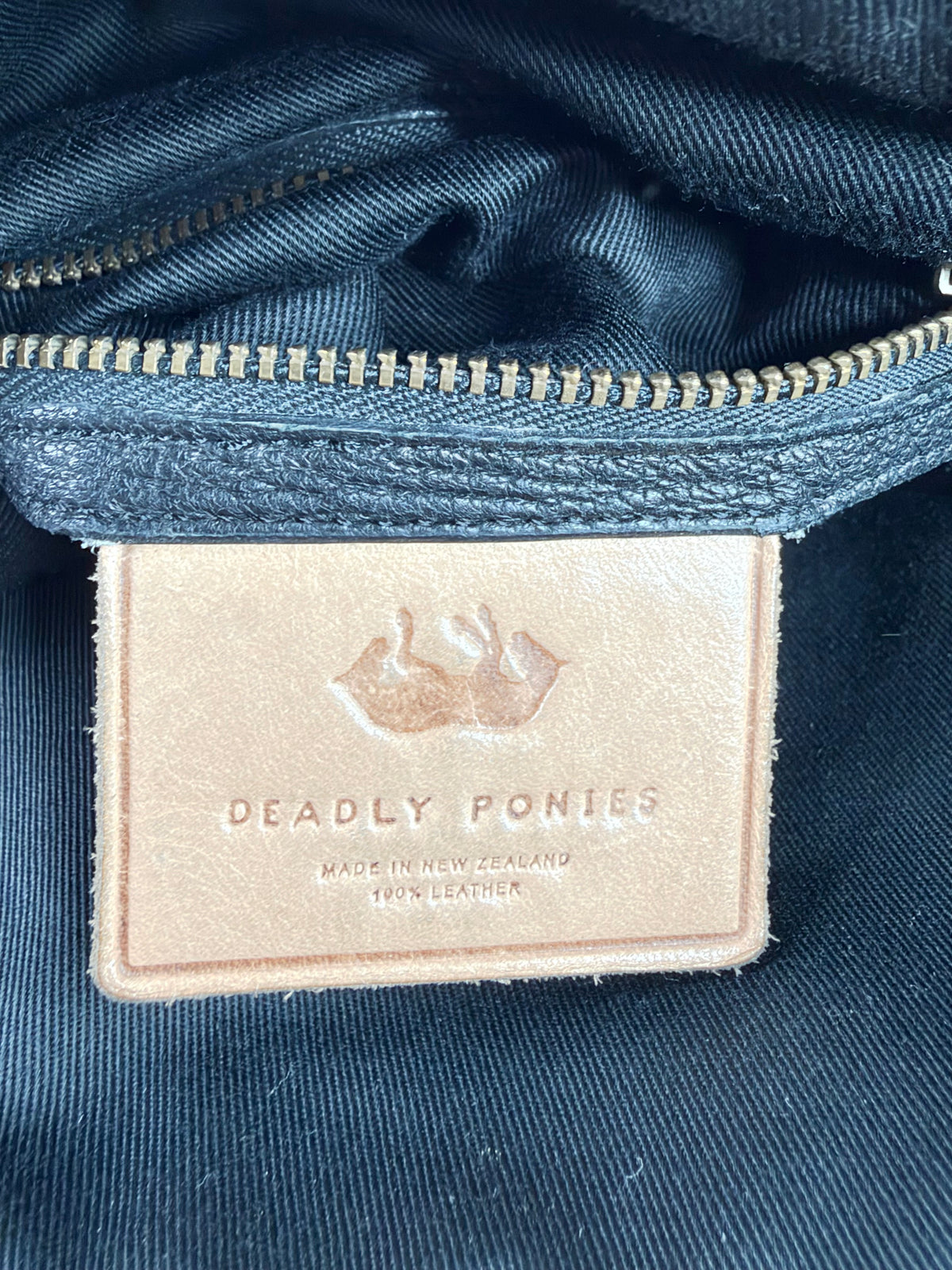 Deadly Ponies Grained Leather Shoulder Bag