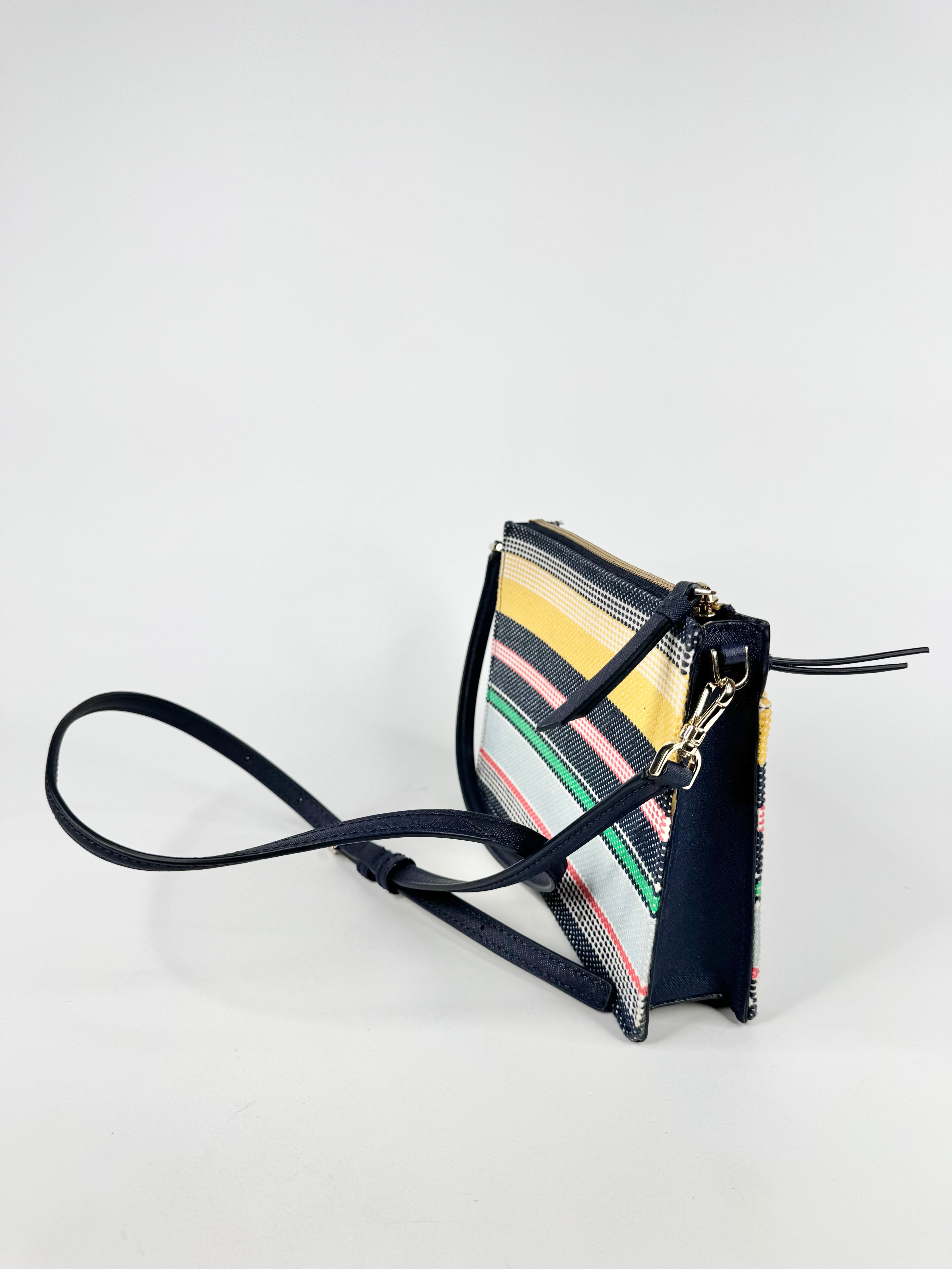 Kate Spade 'Rima' Blue Striped Cross Body Bag