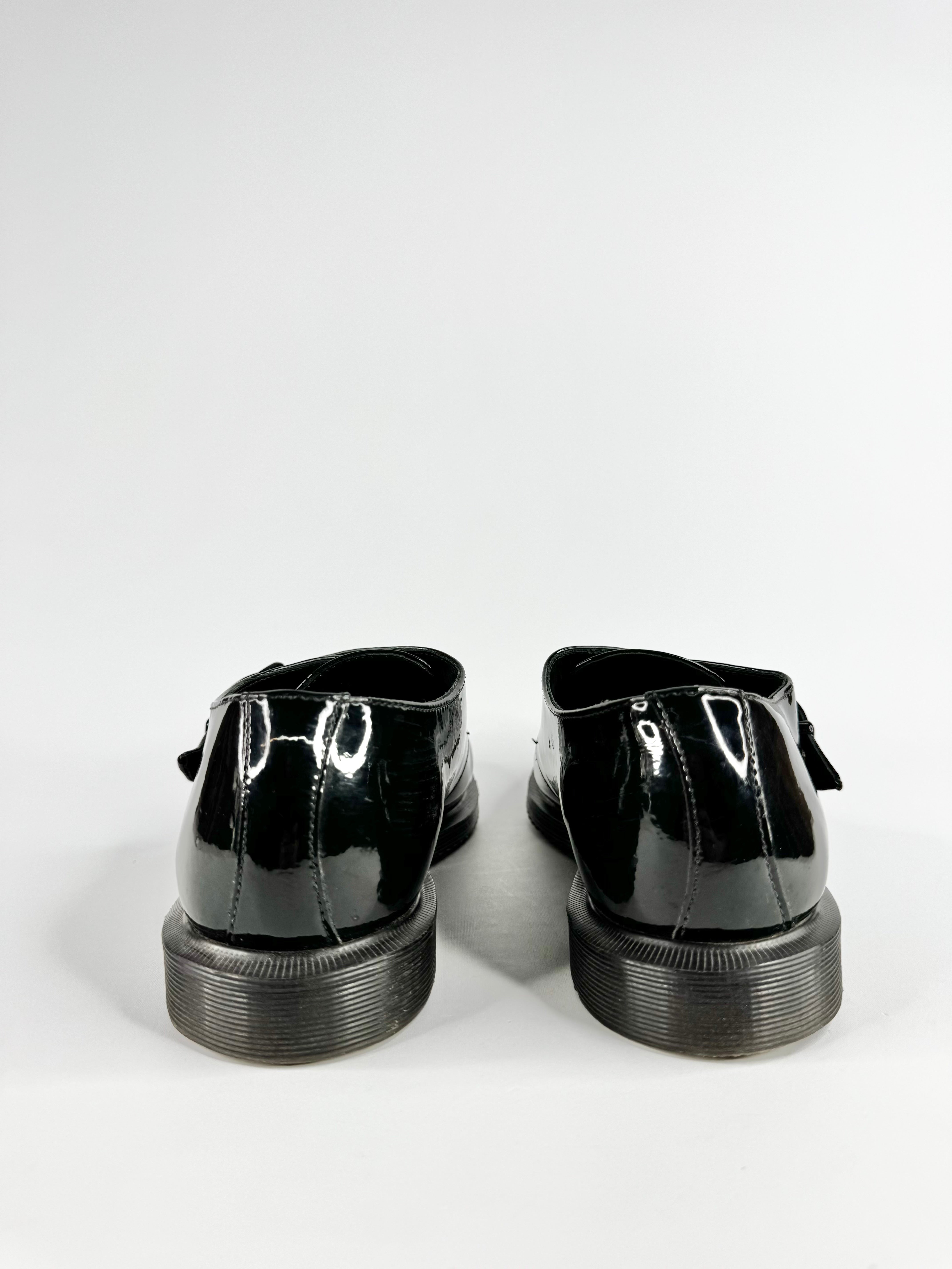 Dr. Martens Black Patent Leather 'Miller' Monk Strap Shoes - EU42
