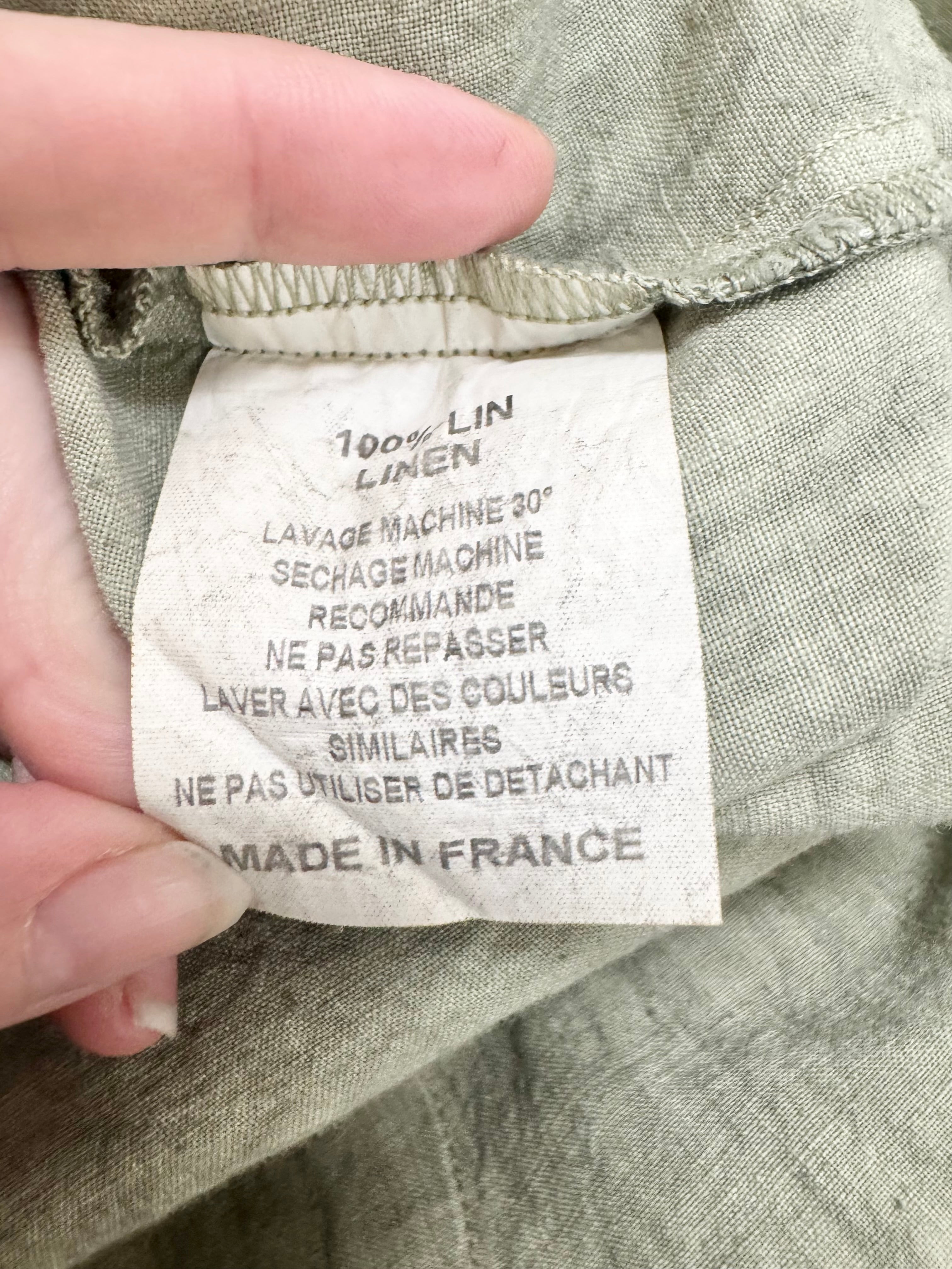 Manuelle Guibal Green Linen Shirt Dress - AU12/14