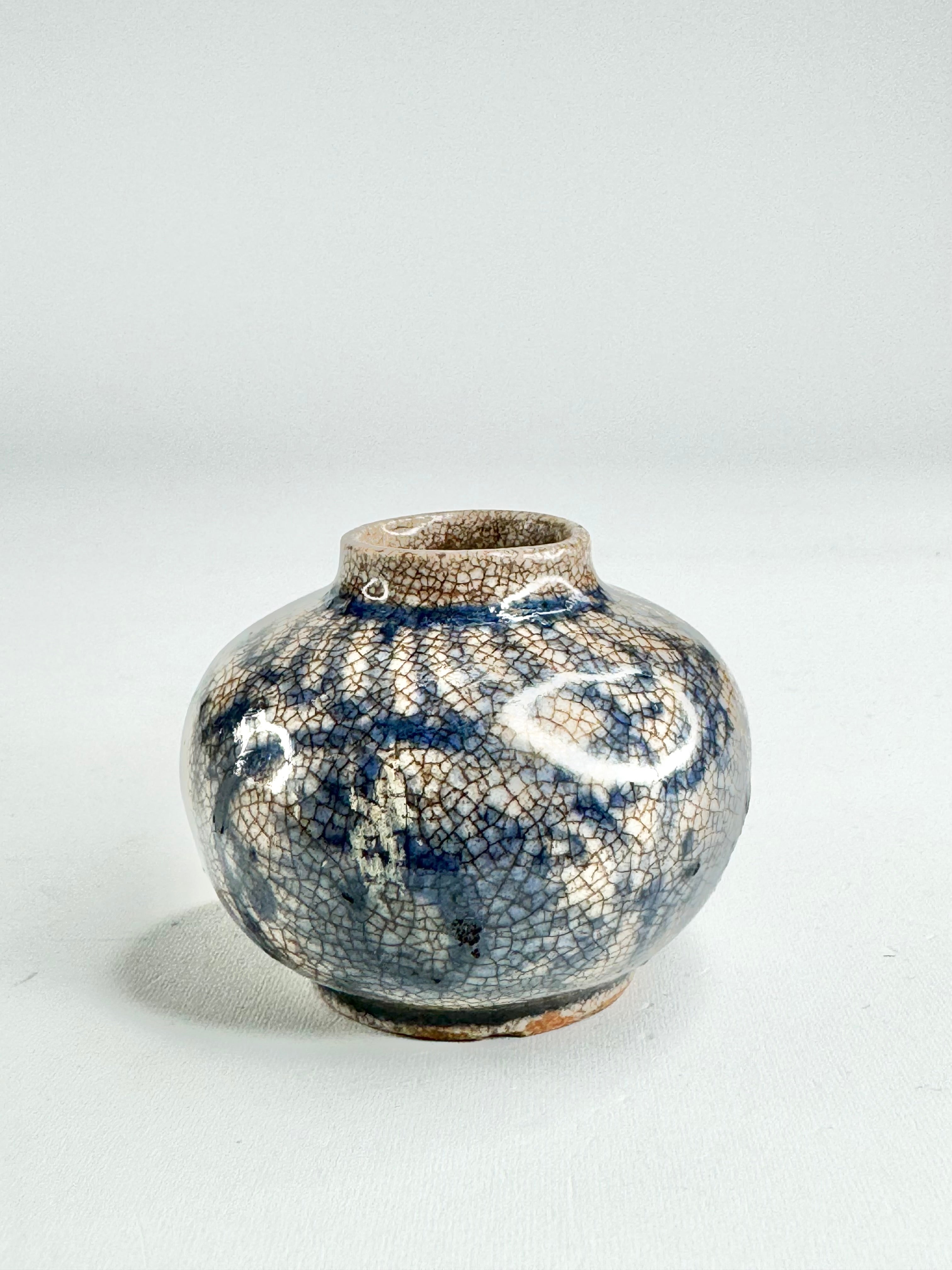 Antique Blue Cracked Glaze Jarlet