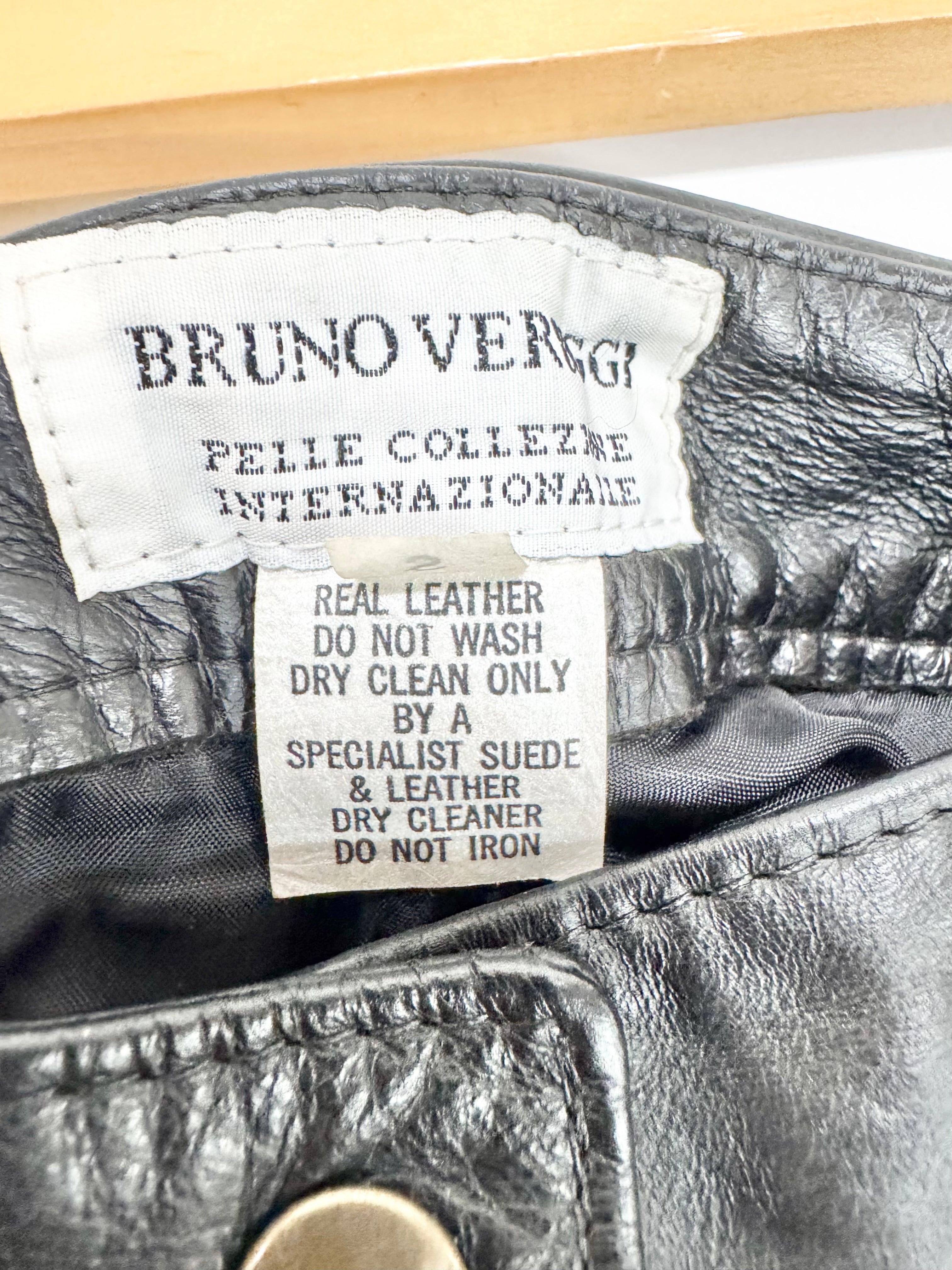 Bruno Veruggi Black Leather Pants - AU10/12