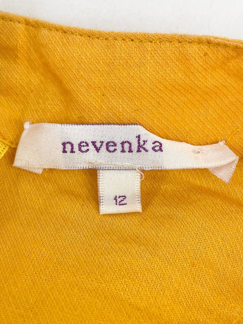 Nevenka Mustard Yellow Wool Blend Midi Dress - AU12