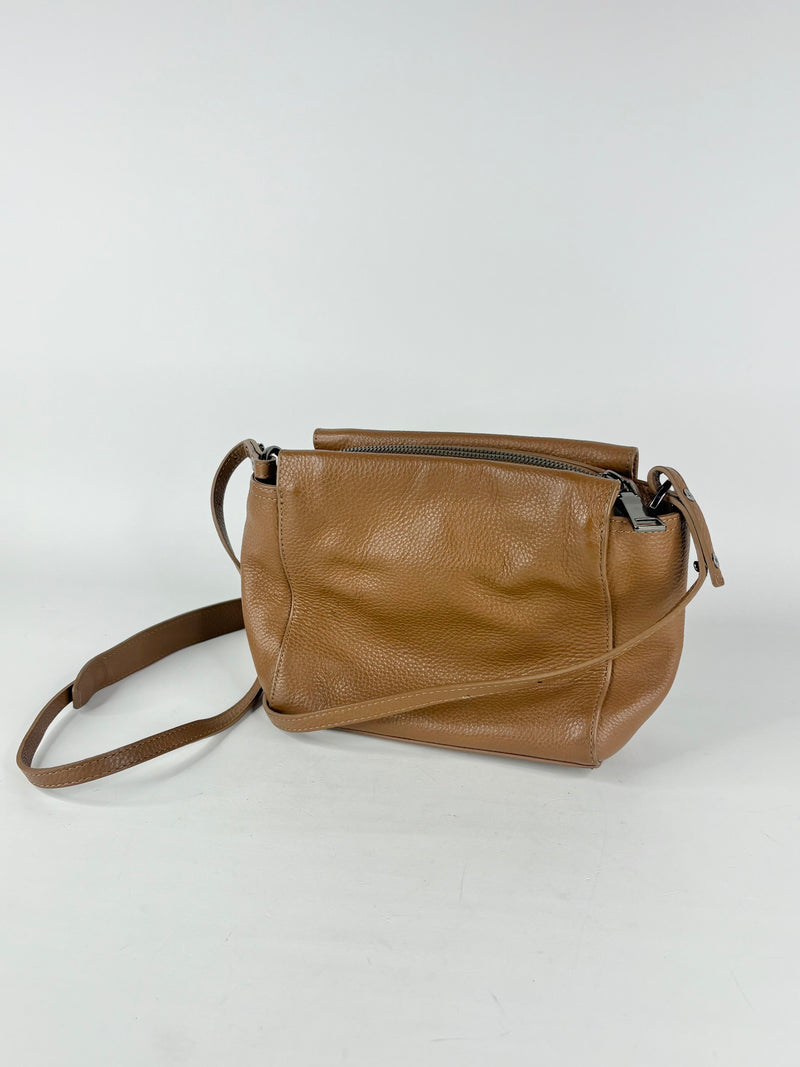 Status Anxiety Mocha 'The Ascendants' Grained Leather Crossbody Bag