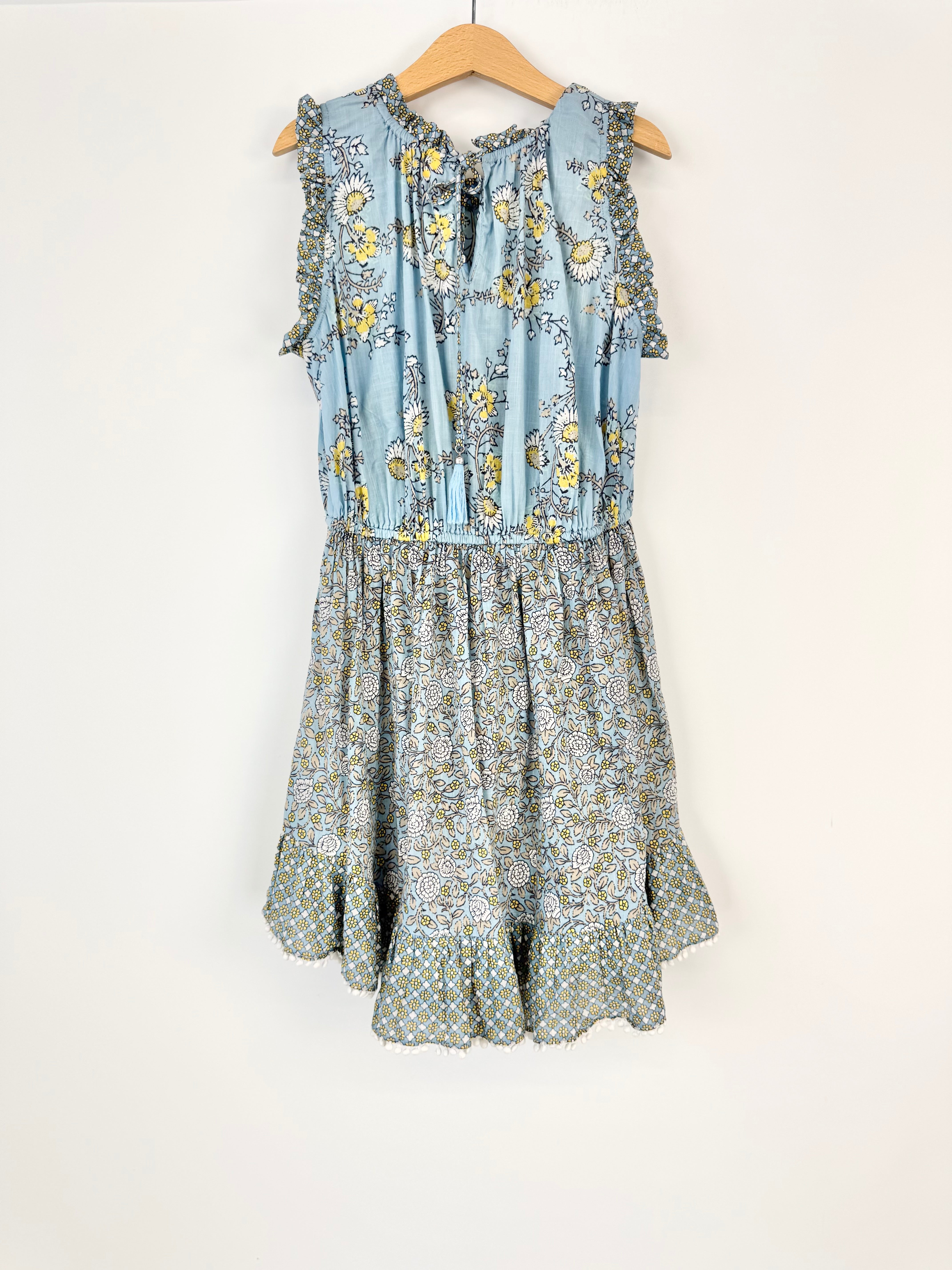Zimmermann Kids Blue Patterned Cotton Dress - 10