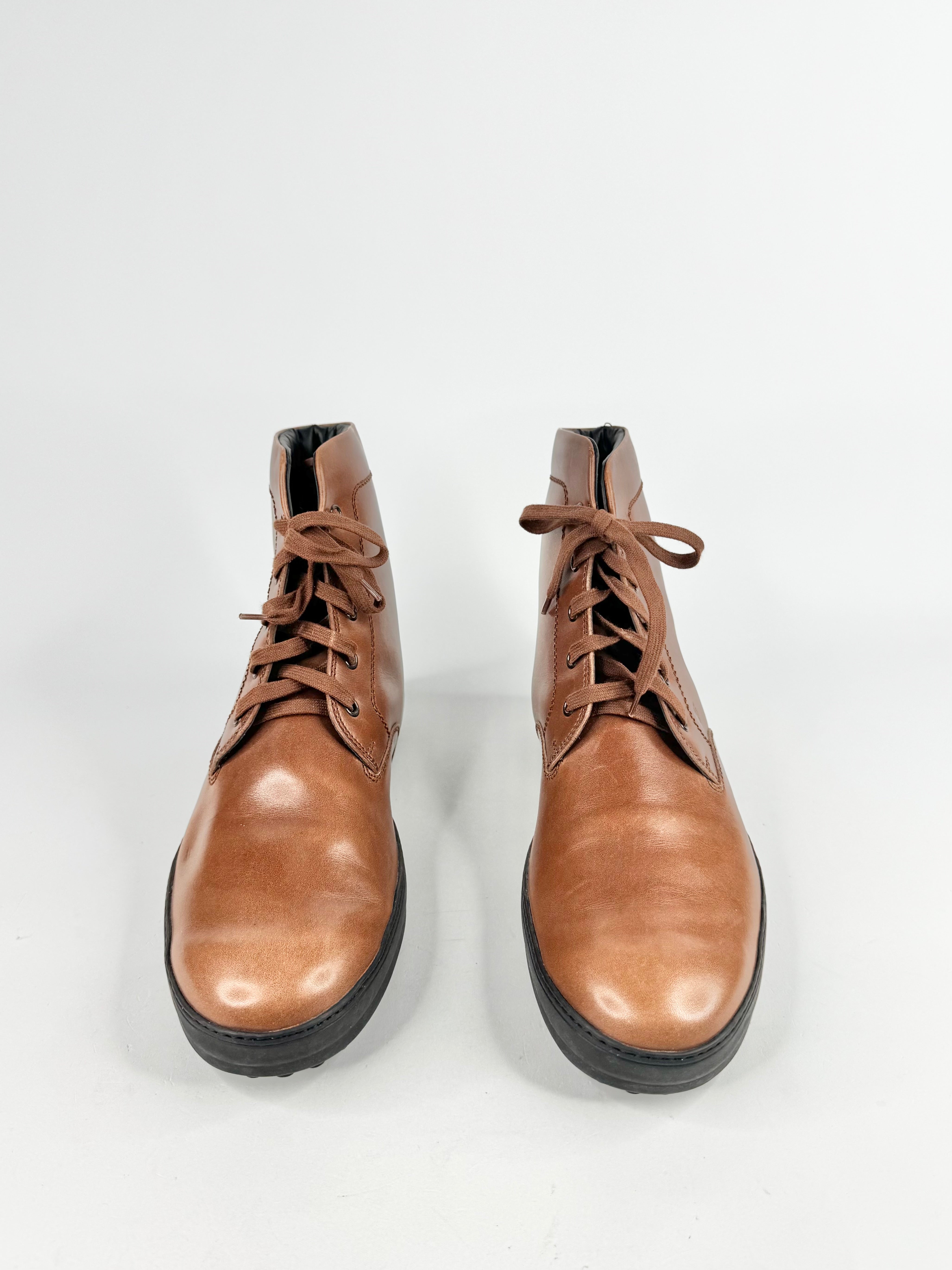 Tod's Milk Chocolate Lace Up Ankle Boots - 8