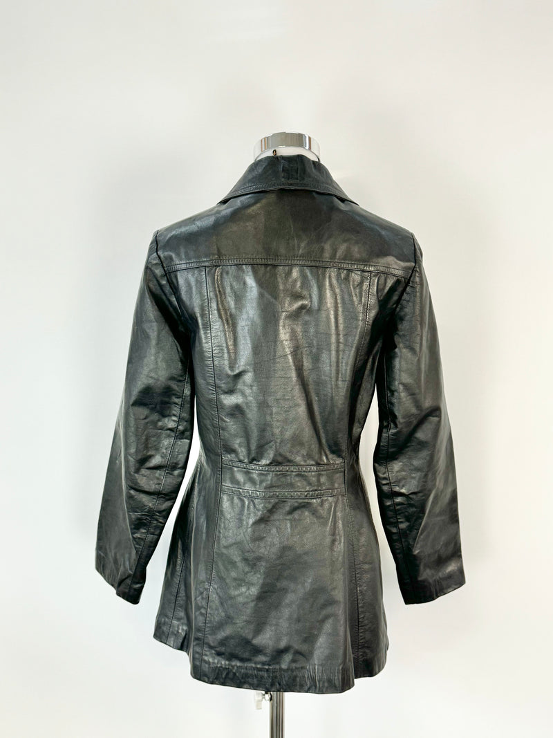 Vintage Cherry London Black Leather Coat - AU10