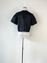 T by Alexander Wang Black Paneled Crop T-Shirt - XS