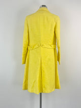 Vintage Merco Davron Canary Yellow Ribbed Coat & Dress Set - AU8