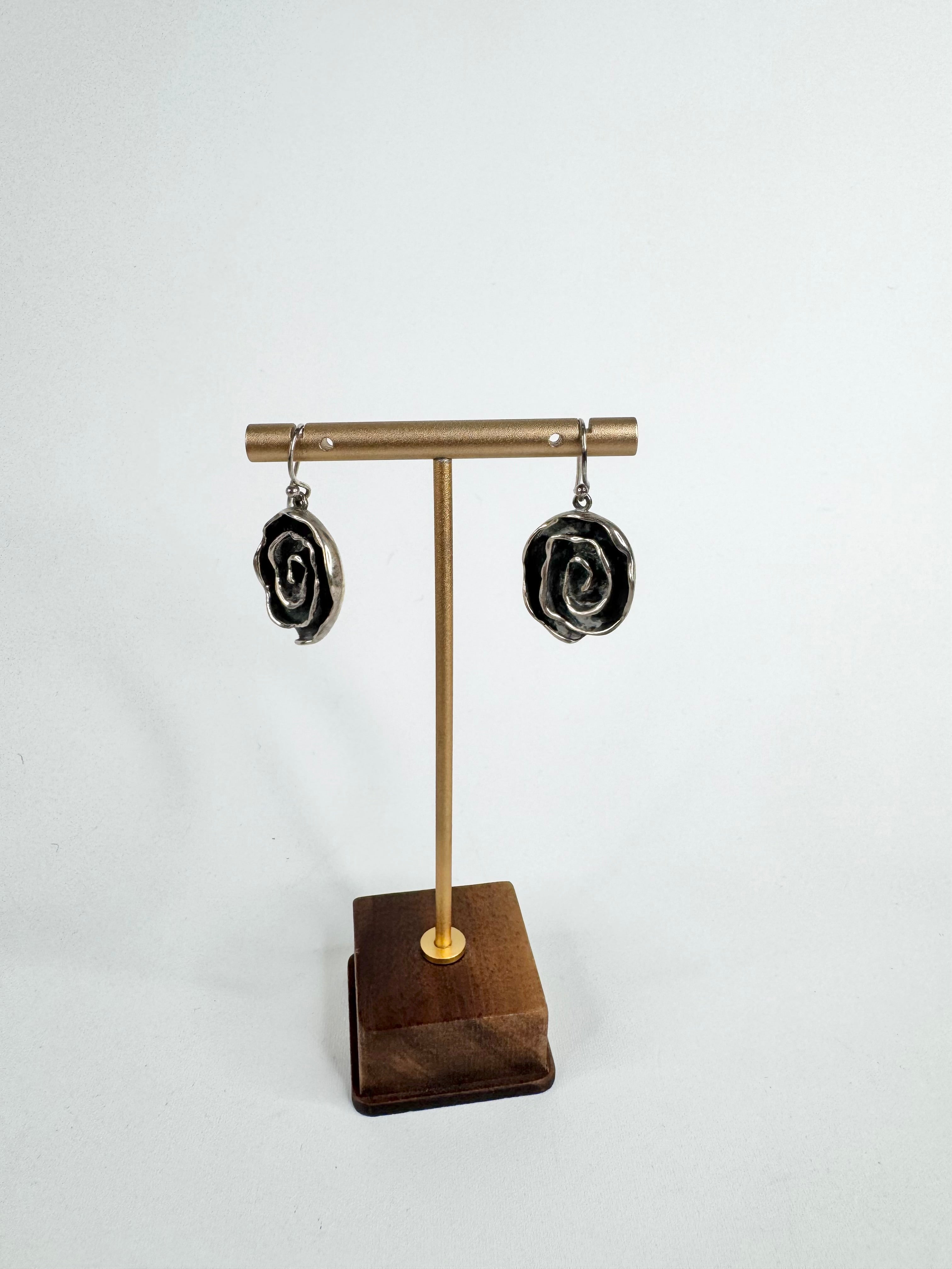 Vintage Silver Swirl Drop Earrings