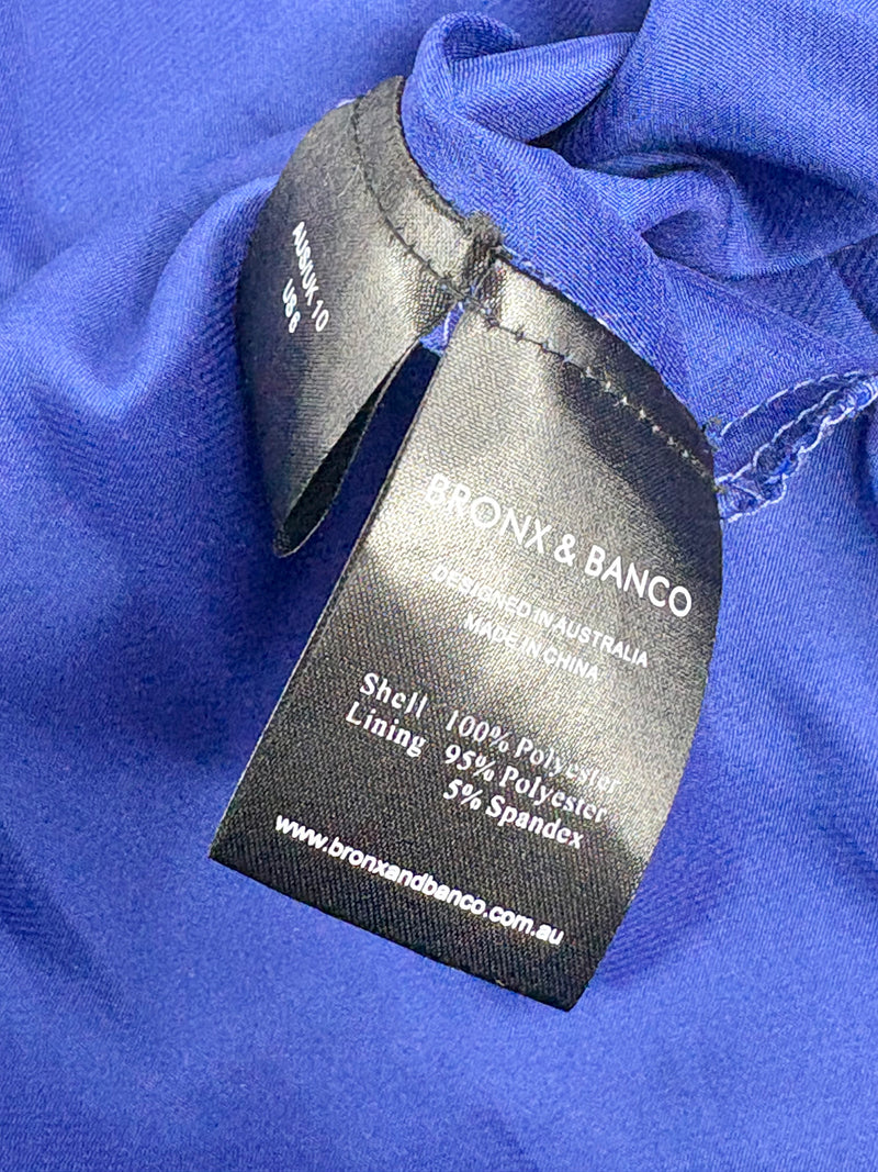 Bronx & Banco Cobalt Mesh & Satin Dress - AU10