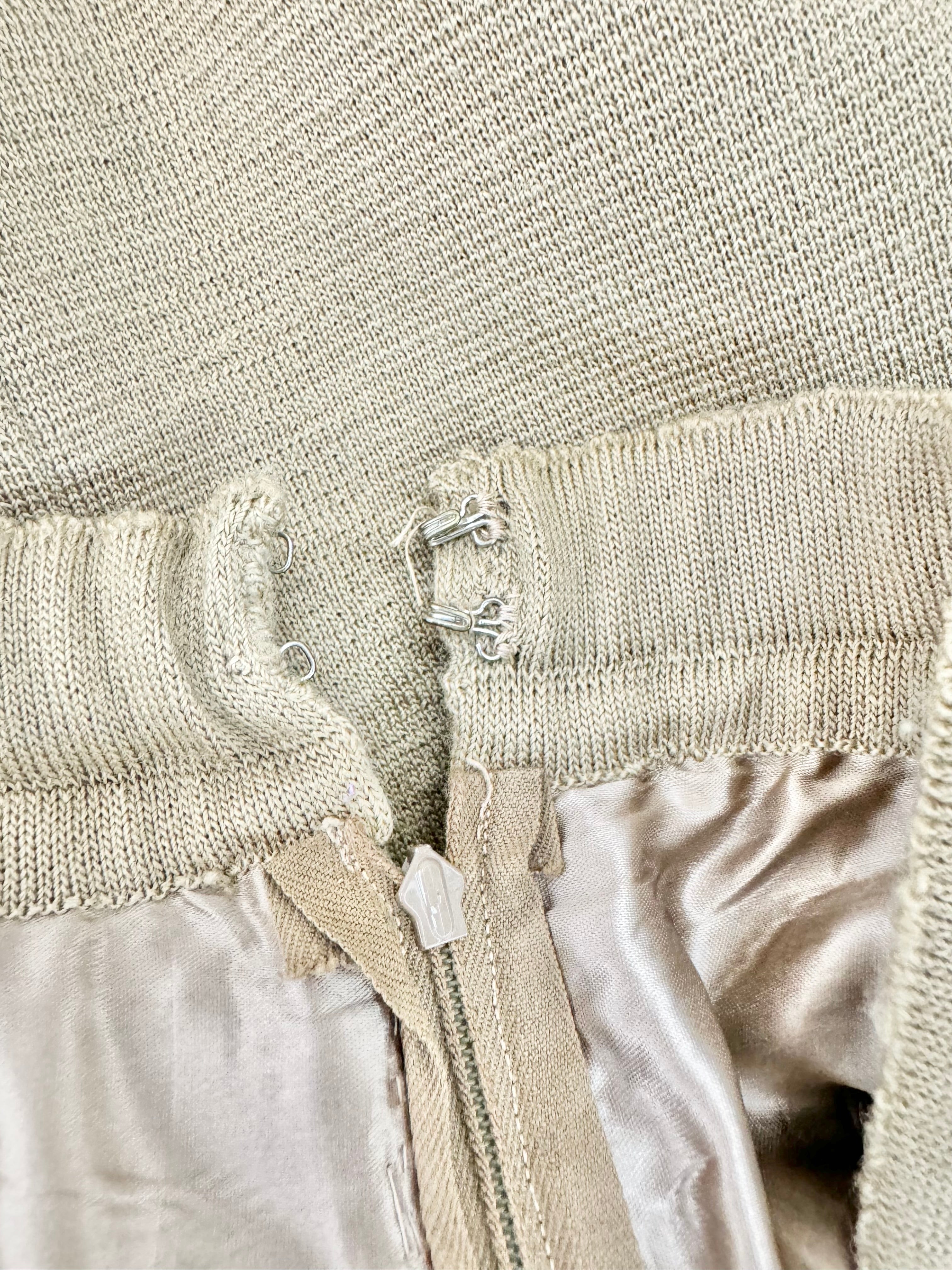 Hand Made Taupe Two Piece Wool Suit - AU12/14
