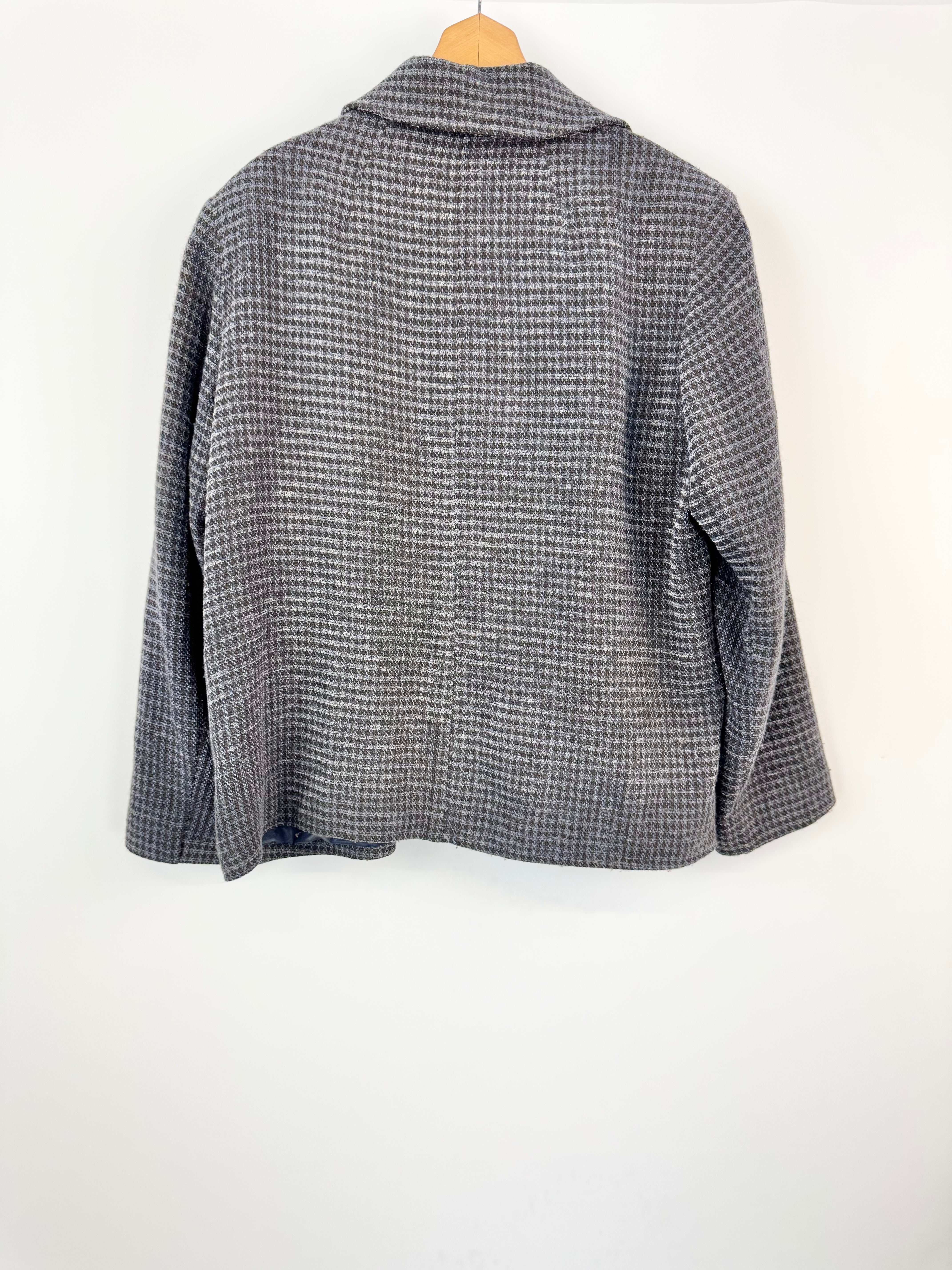 Perri Cutten Slate Grey & Stone Blue Tweed Jacket - AU16/18