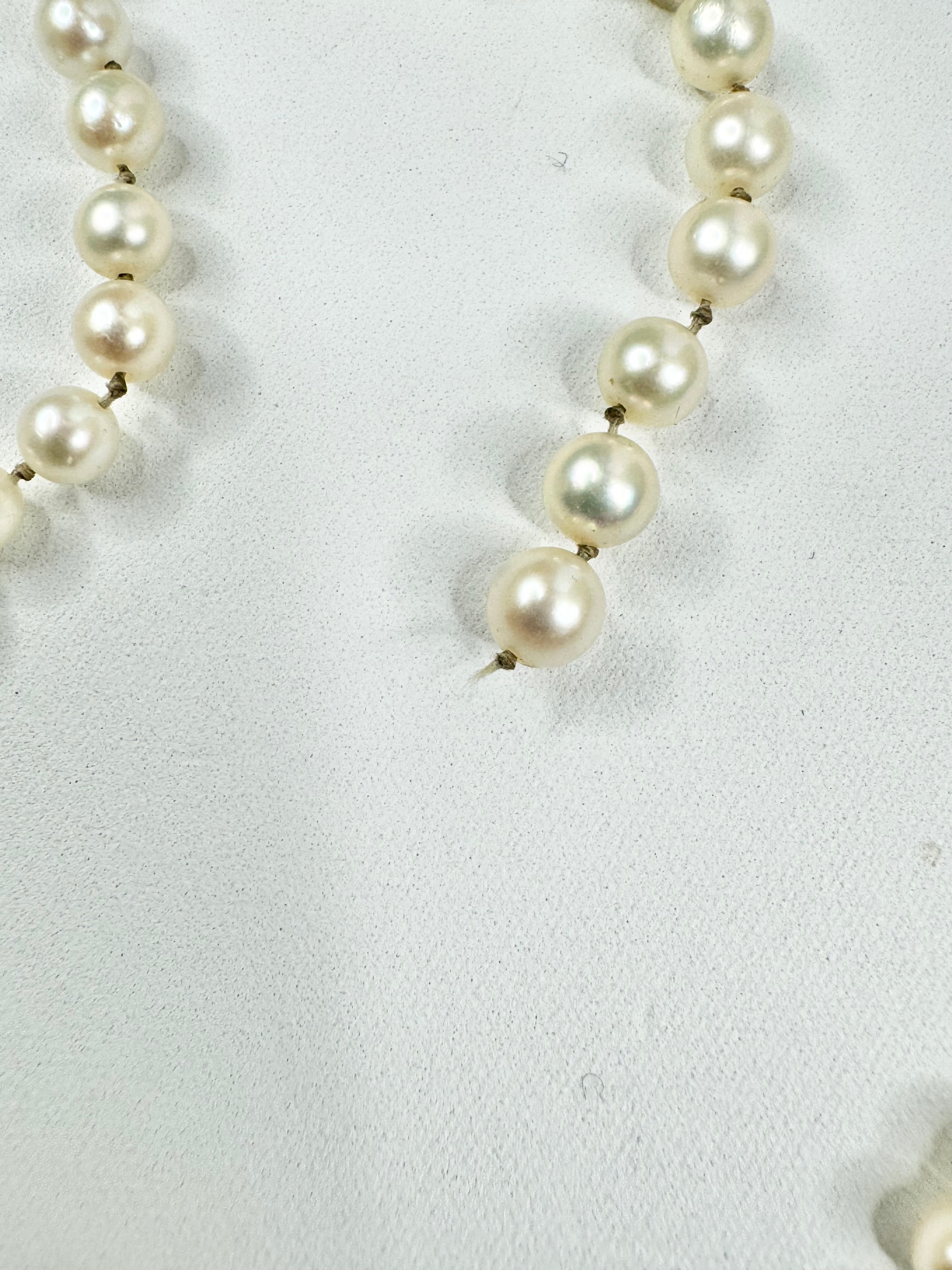 Vintage Silver Art Deco & Freshwater Pearl Necklace - as is