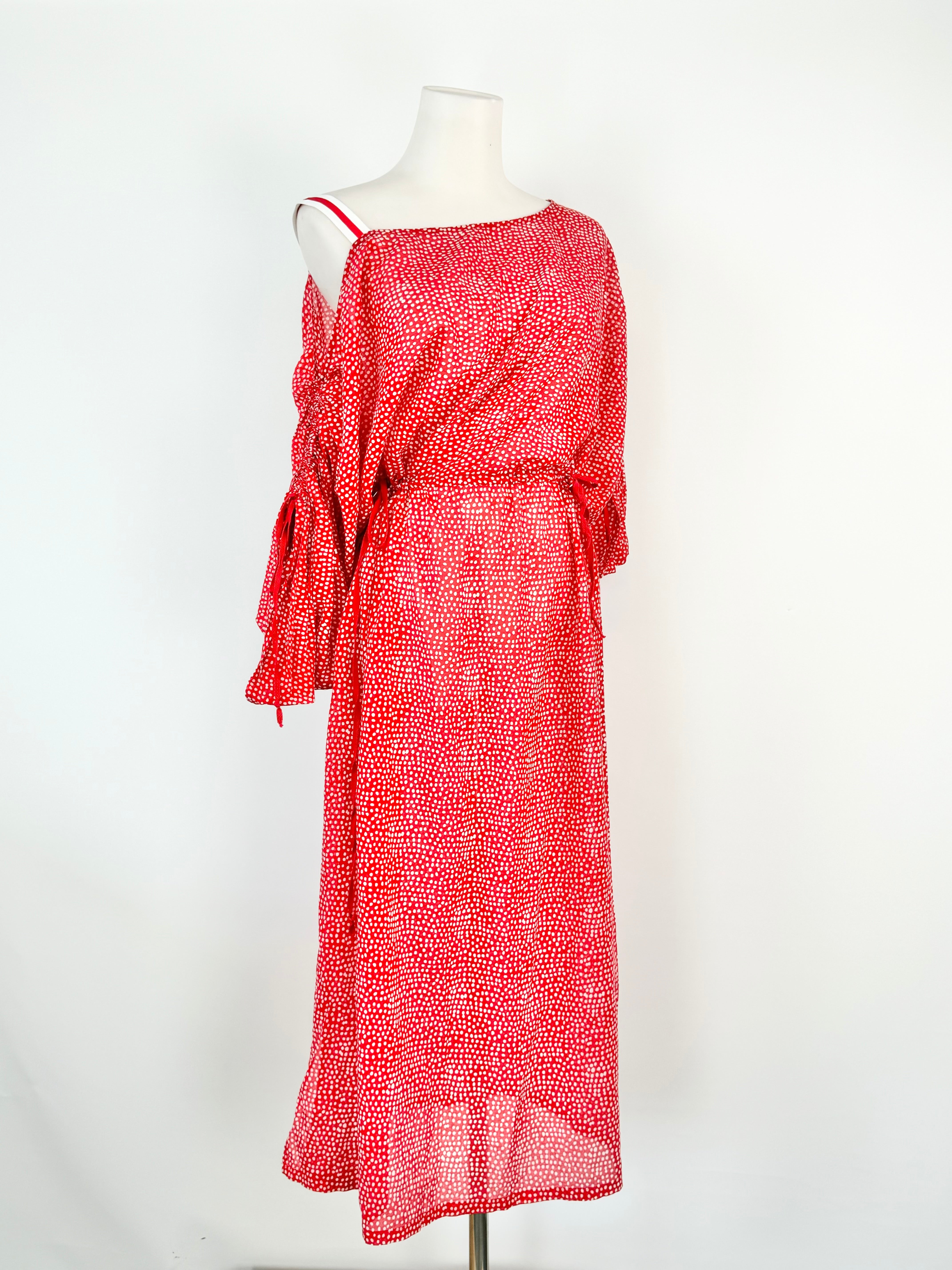 Morrison Red & White Dotted Cotton Dress - AU10
