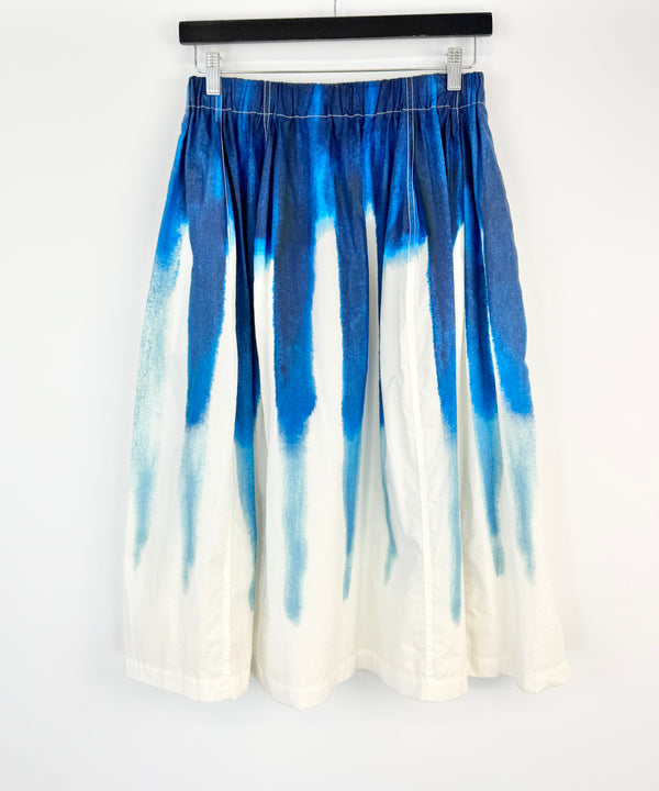 Marni 'Dripping Daisy' Balloon Royal Blue & White Skirt - AU10