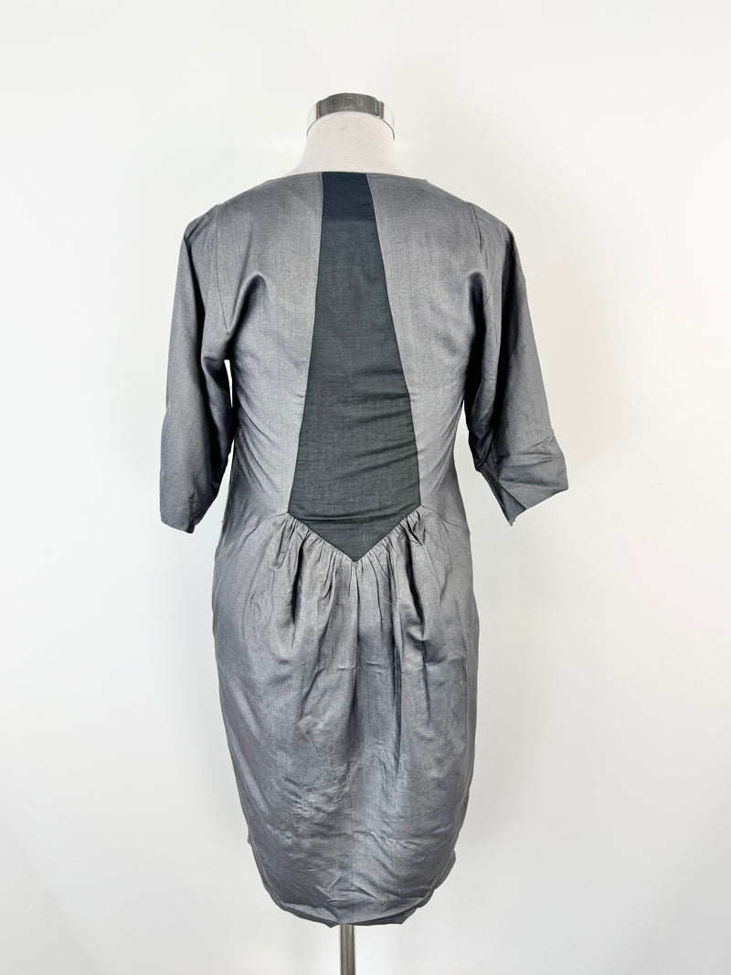 Spijkers En Spijkers Grey Silk Dress - AU12