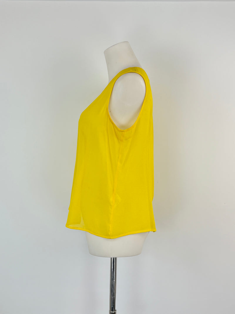 Gorman Canary-Yellow Sleeveless Silk Top - AU10