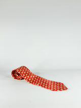 Ermenegildo Zegna Red Floral Silk Tie