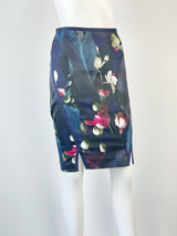 Ted Baker Navy Blue Floral Midi Skirt - AU6