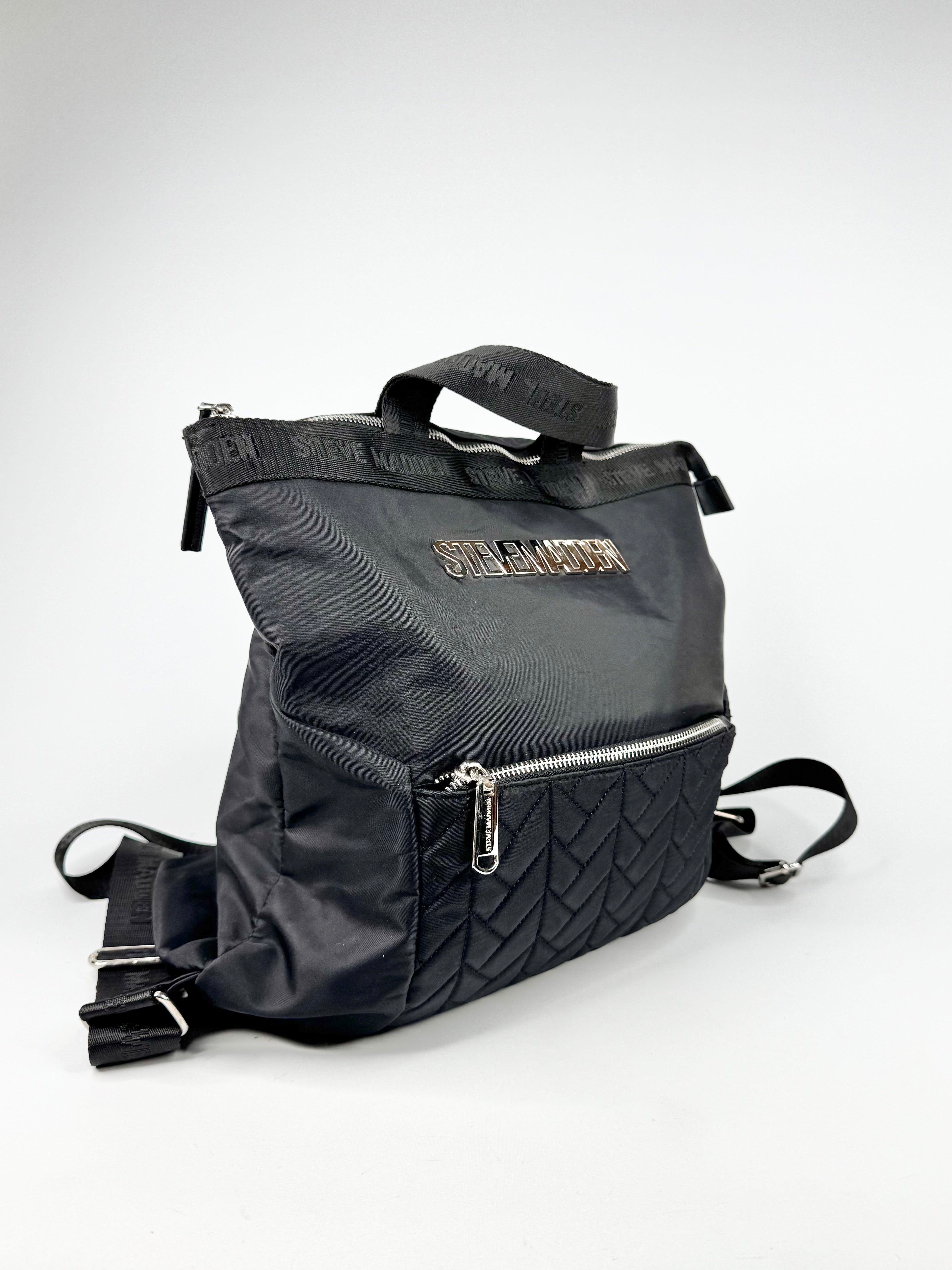 Steve Madden Black Nylon Backpack