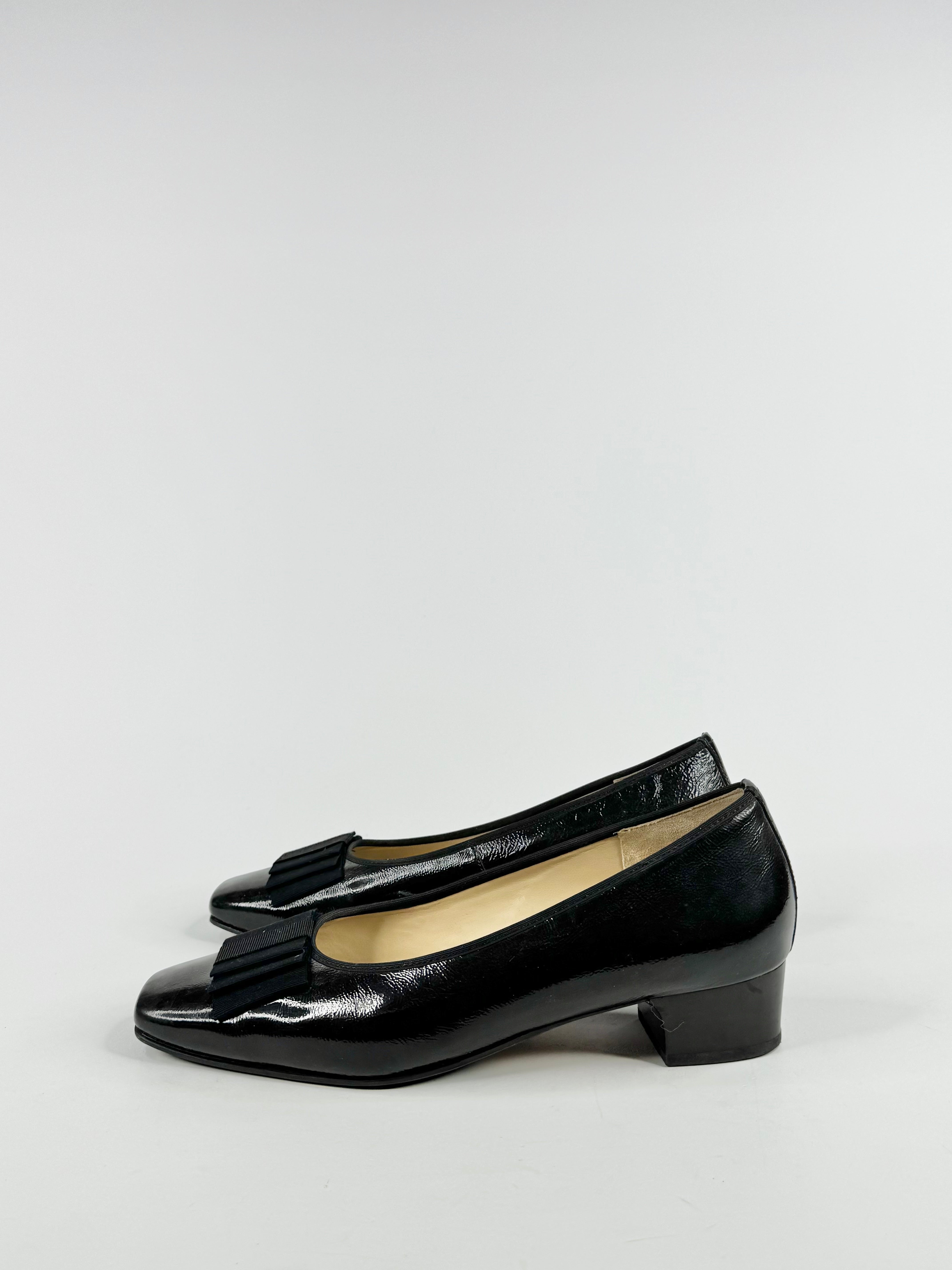 Hassia Black Patent Leather Block Heels - EU39