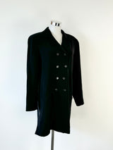 Vintage Emmanuel Ungaro Black Wool Blend Coat - AU10/12