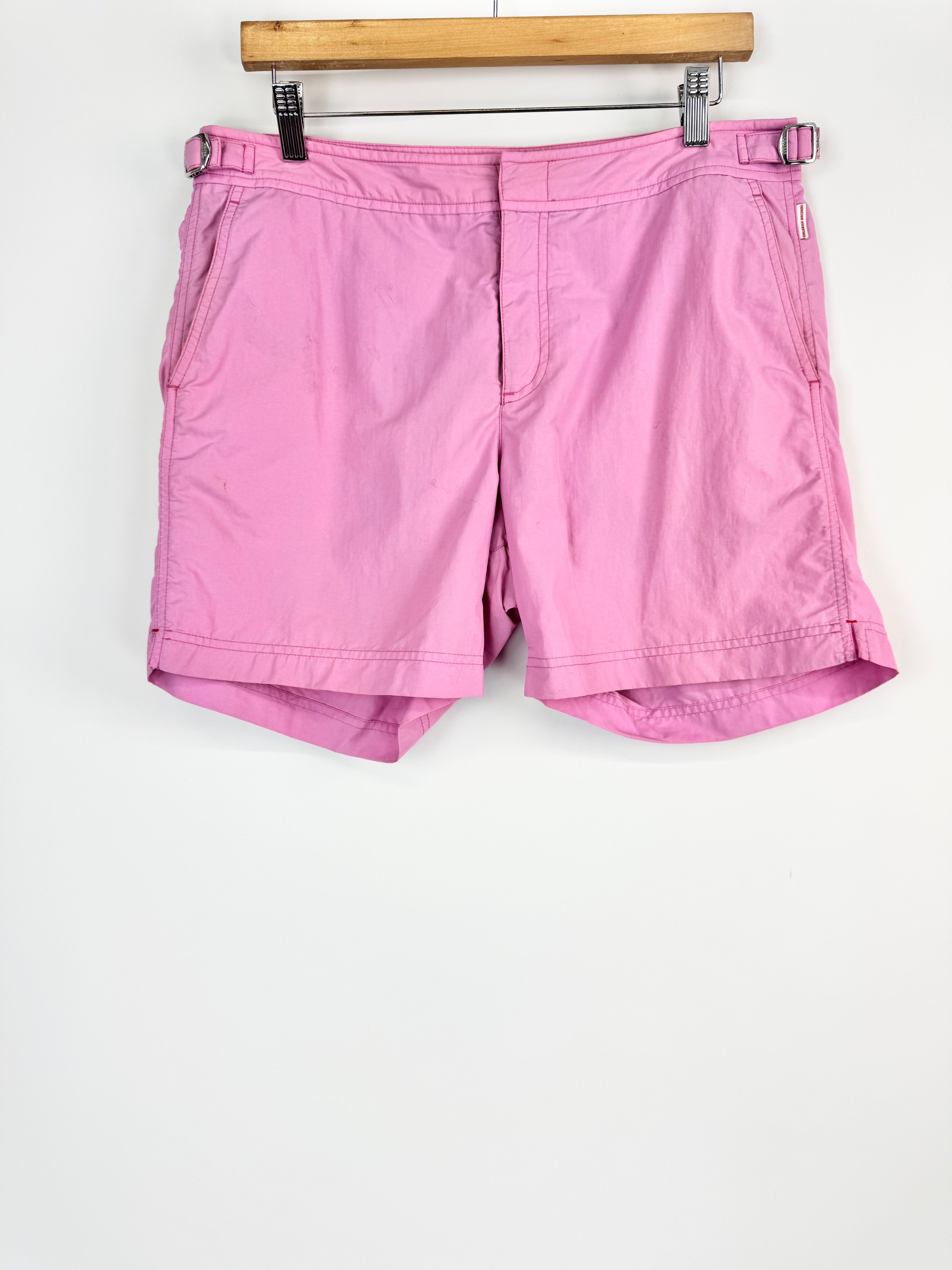 Orlebar Brown Pink Side Buckled Swim Shorts - 33
