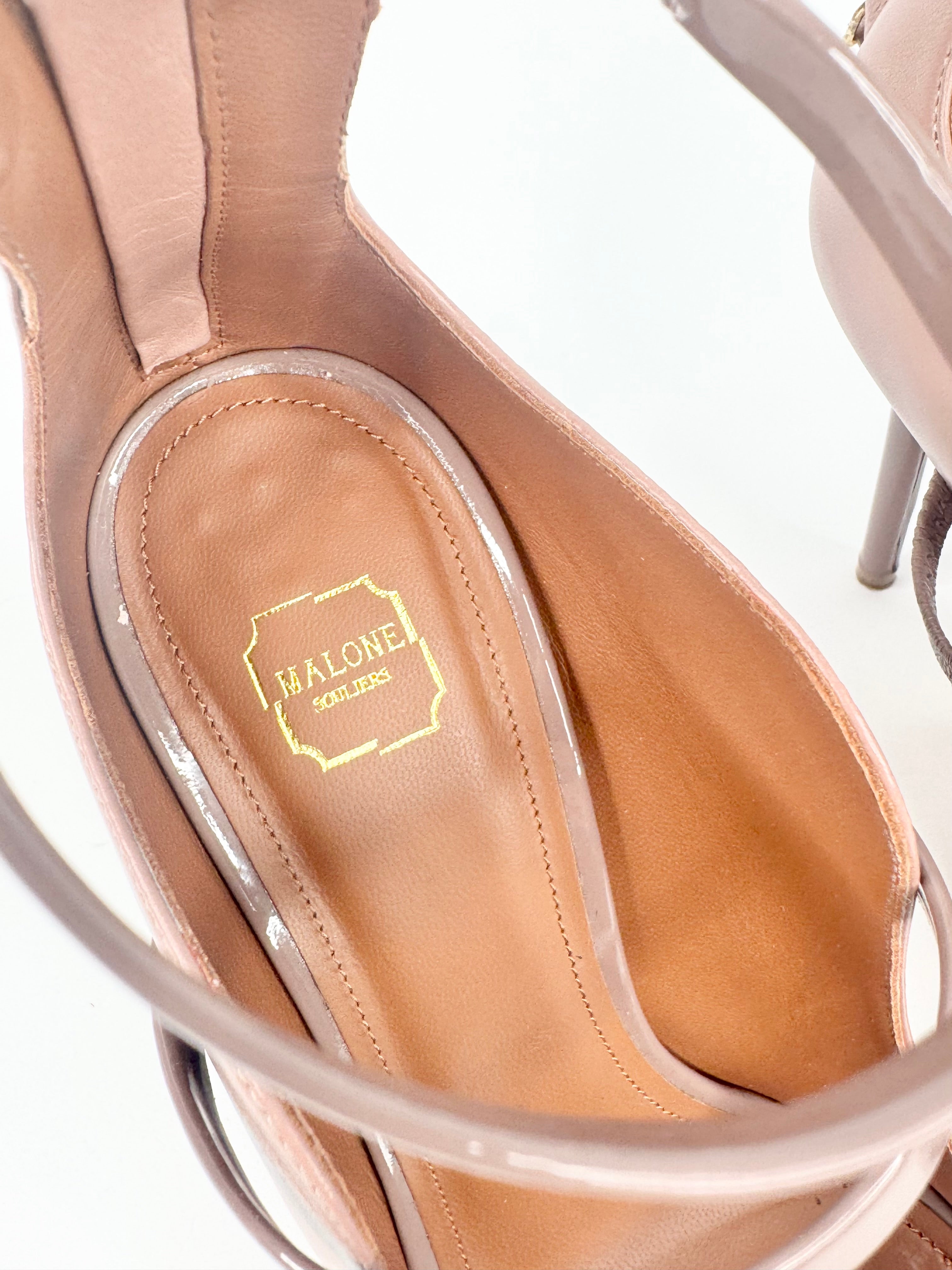Malone Souliers Mika Luwalt Dusty Mauve Peep Toe Stilettos - EU37